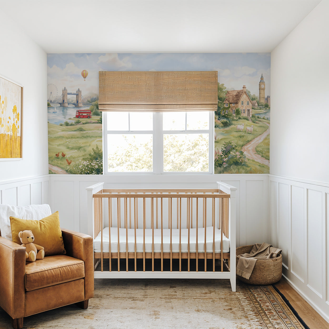 Tower Bridge Meadow Wallpaper - 12 FT H X 16 FT W Peel and Stick