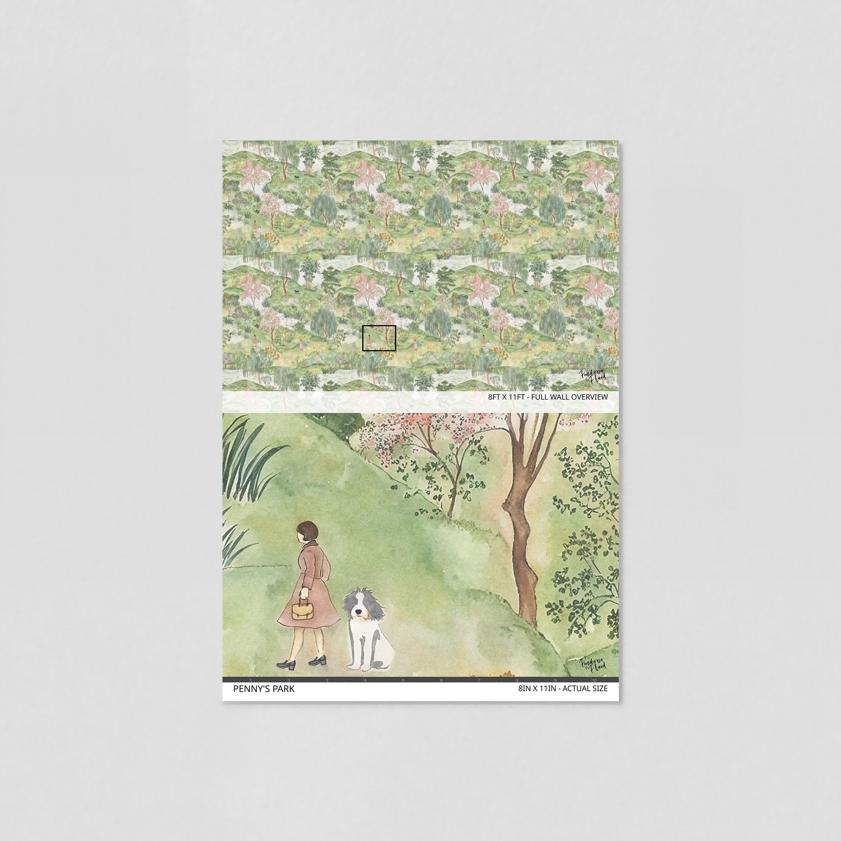 Penny's Park Wallpaper - 8 FT H X 14.25 FT W LUXE P&S