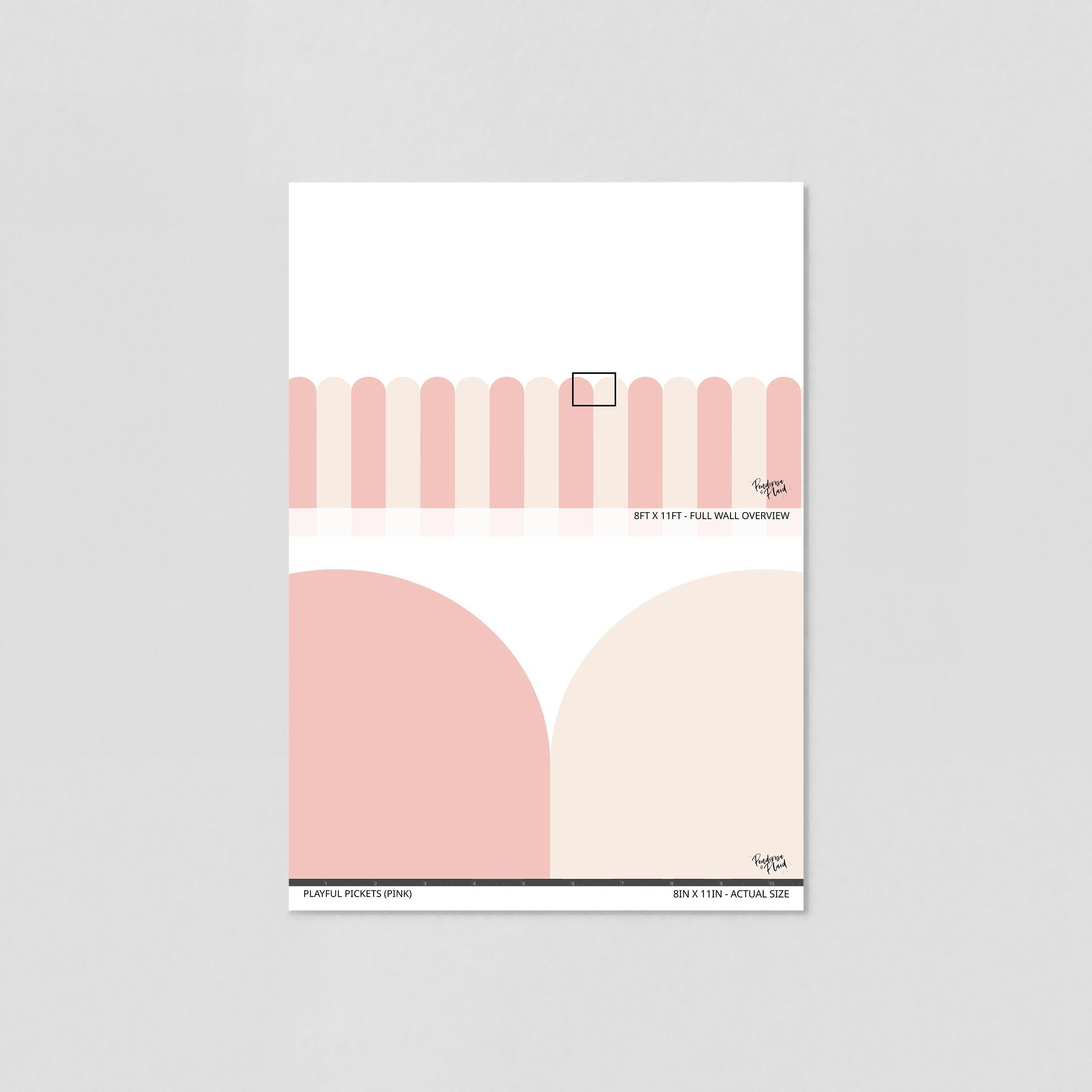 Playful Pickets (Pink) Wallpaper - 2 FT H X 15.8 FT W P&S