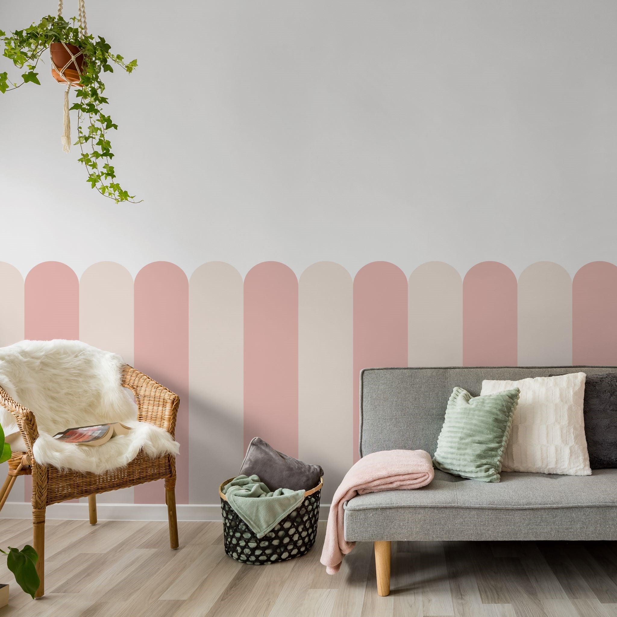 Playful Pickets (Pink) Wallpaper - 2 FT H X 15.8 FT W P&S