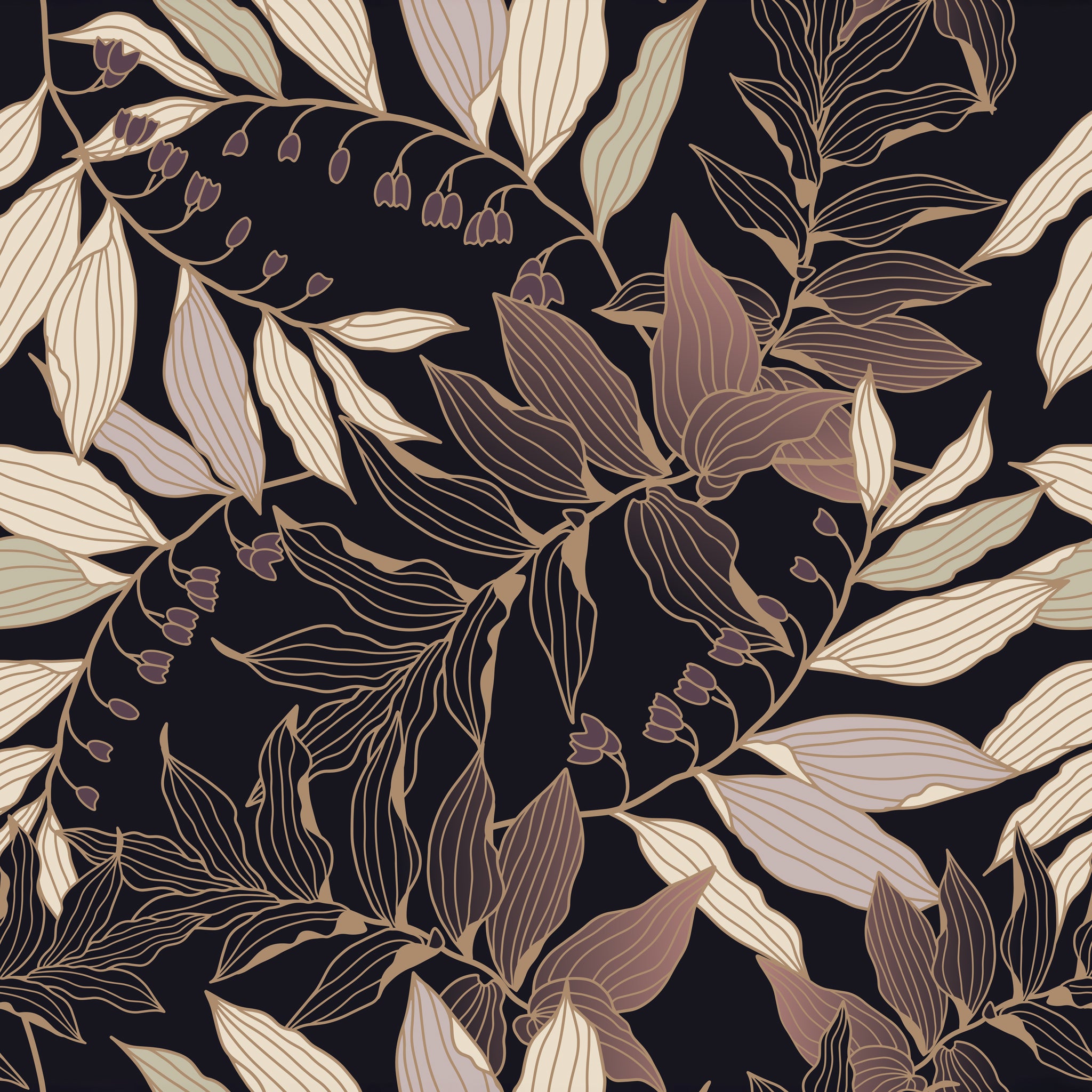 "Priestly Wallpaper by Wall Blush featuring elegant botanical patterns, ideal for enhancing the ambiance in living spaces."