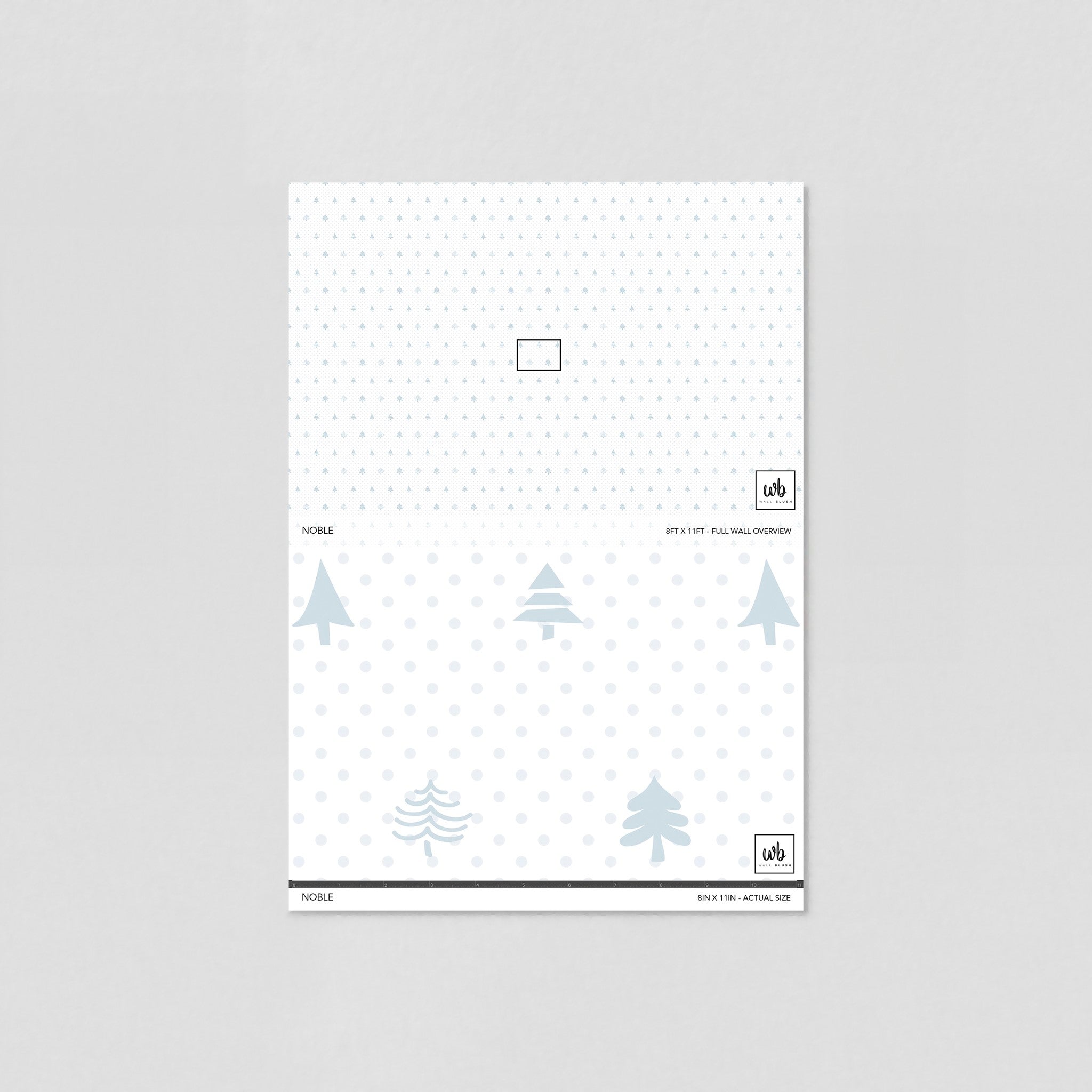 Alt text: "Noble Wallpaper sample by Wall Blush with elegant trees design, ideal for a modern room decor focus."