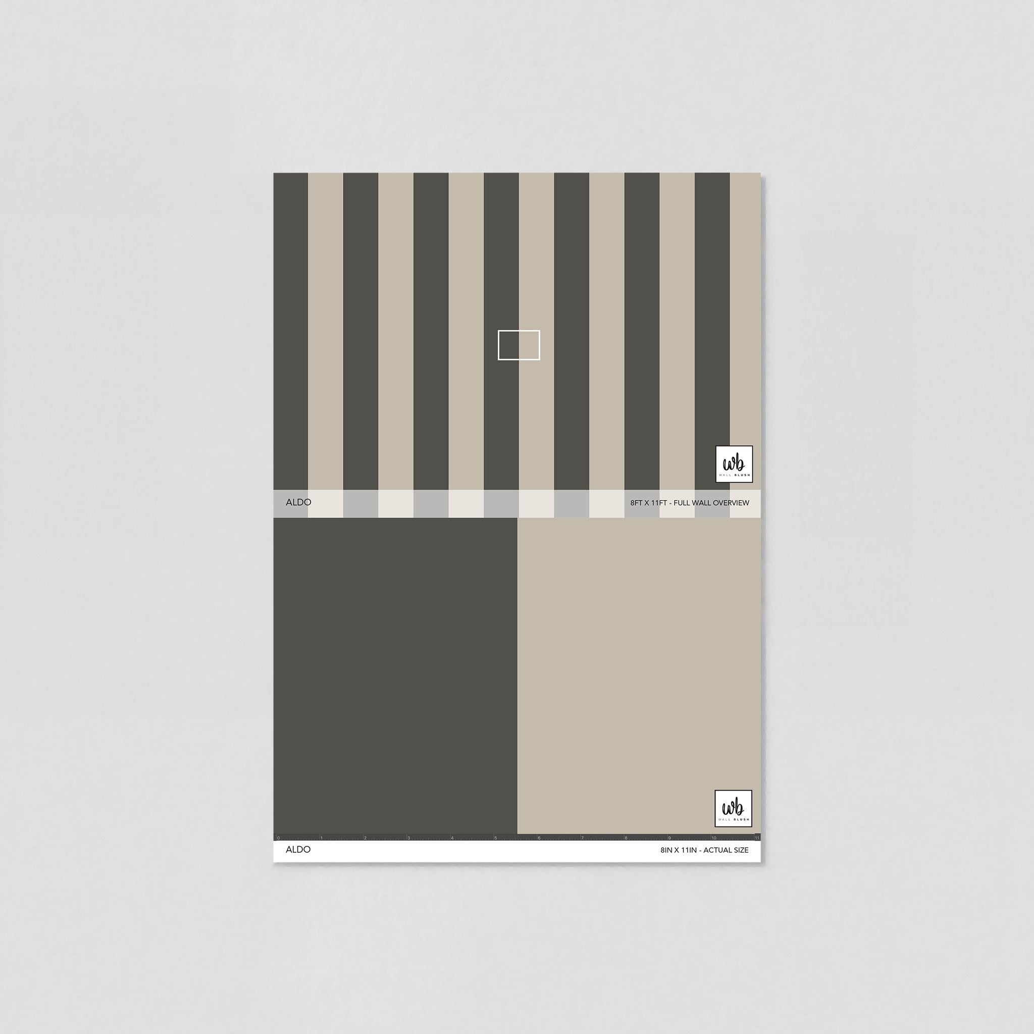 "Aldo Wallpaper sample by Wall Blush on display, ideal for a modern living room setting with focus on design."