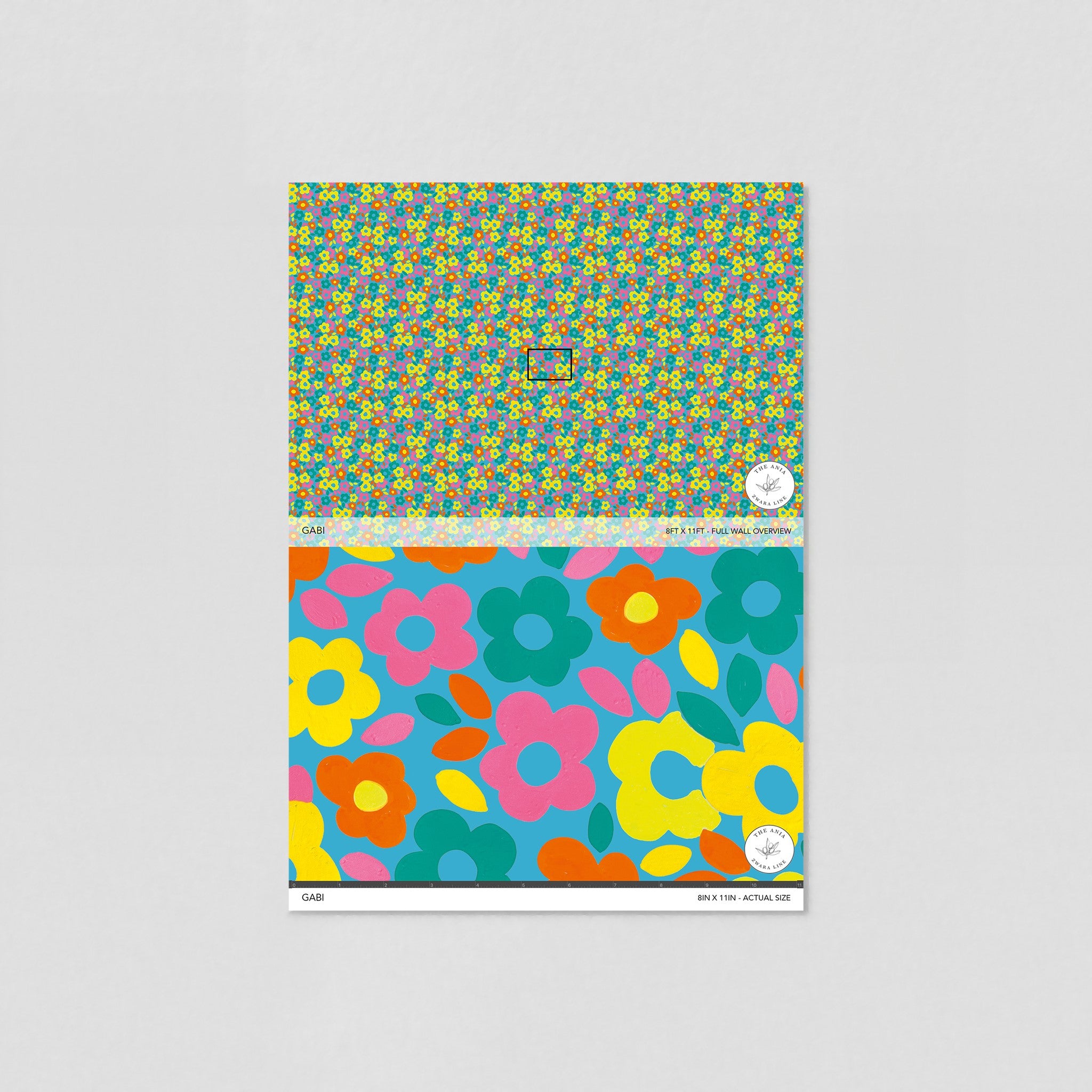 "Gabi Wallpaper by Wall Blush in colorful floral design for a vibrant kids' room decor focus"