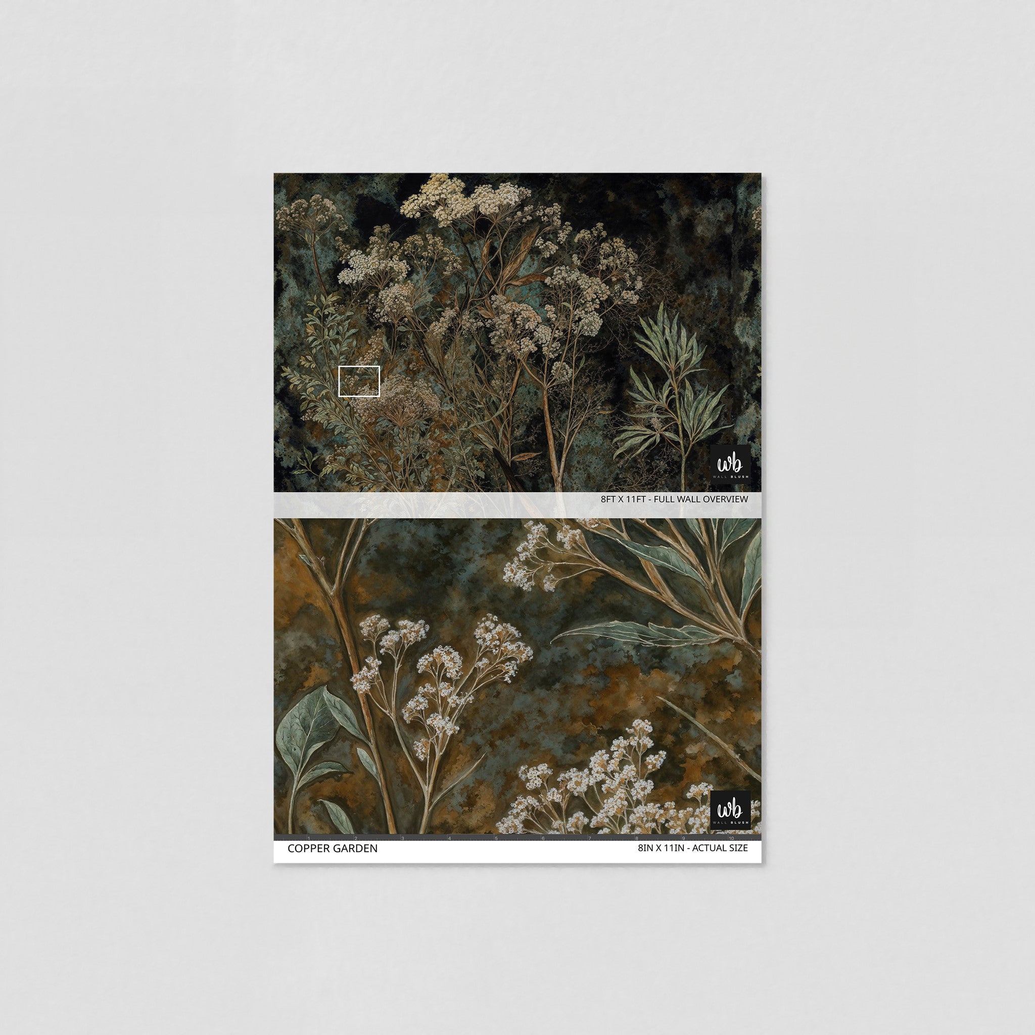 Copper Garden Wallpaper - 10 FT H X 14 FT W Traditional