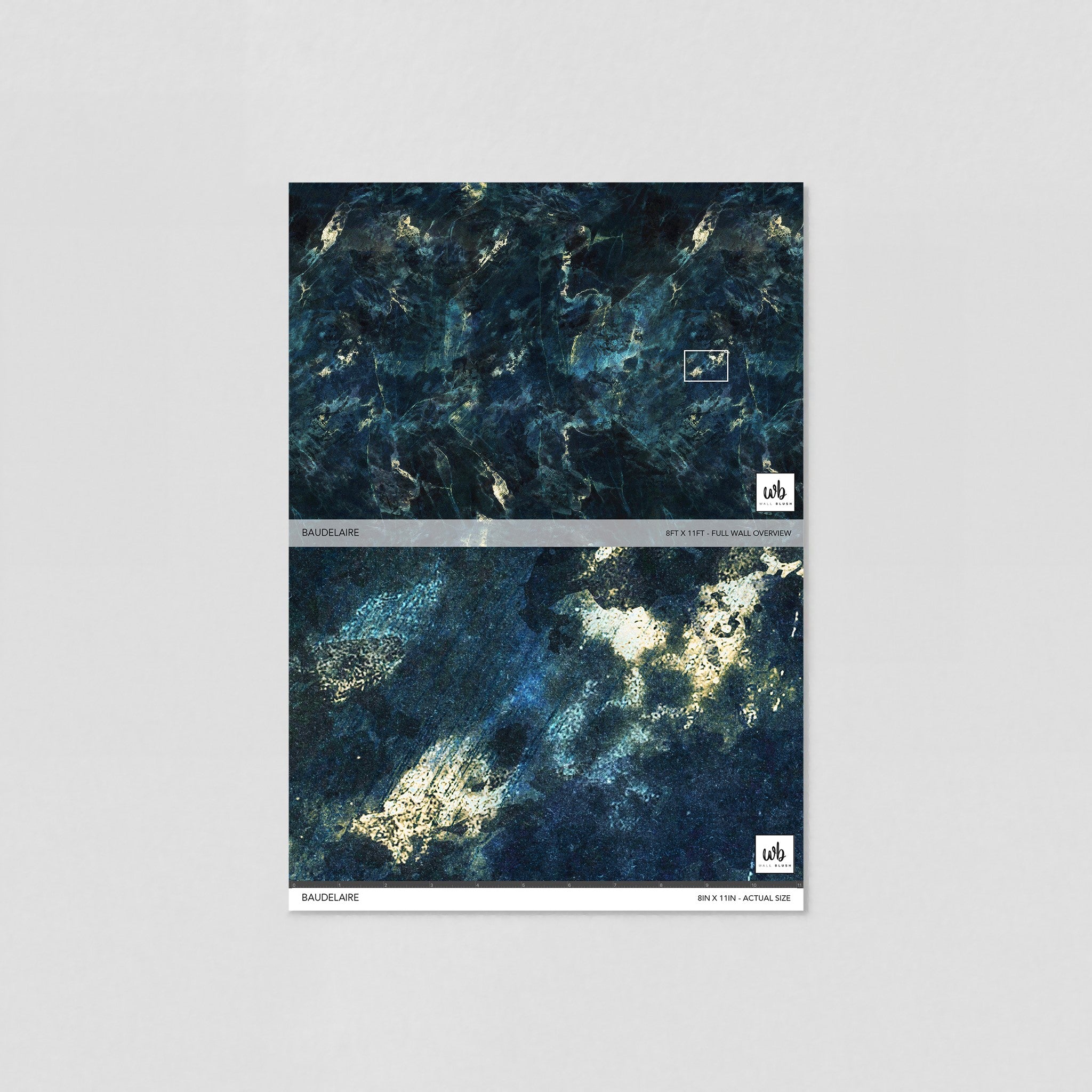 "Baudelaire Wallpaper sample by Wall Blush showcased in a neutral space emphasizing the detailed texture."