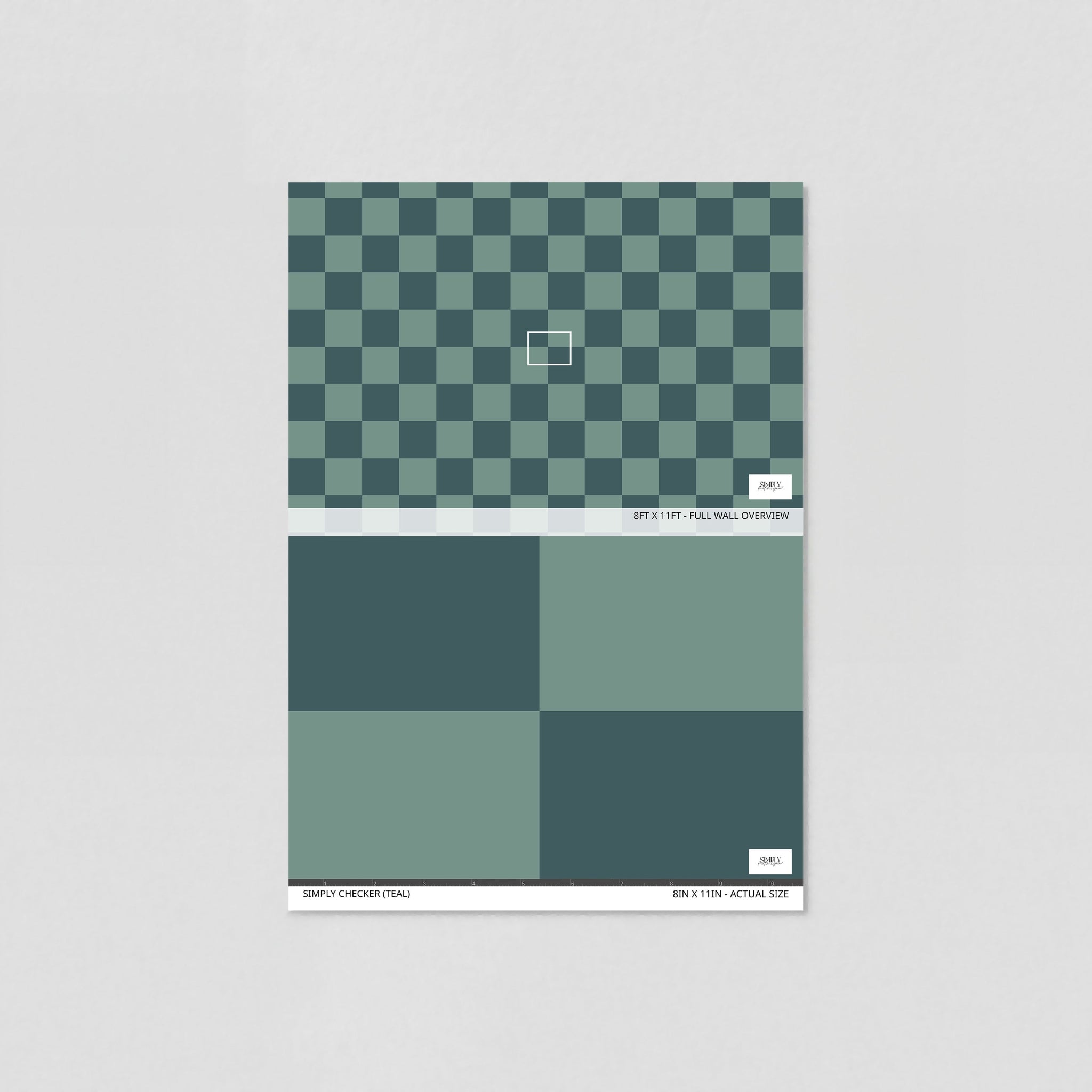 Simply Checker (Teal) Wallpaper