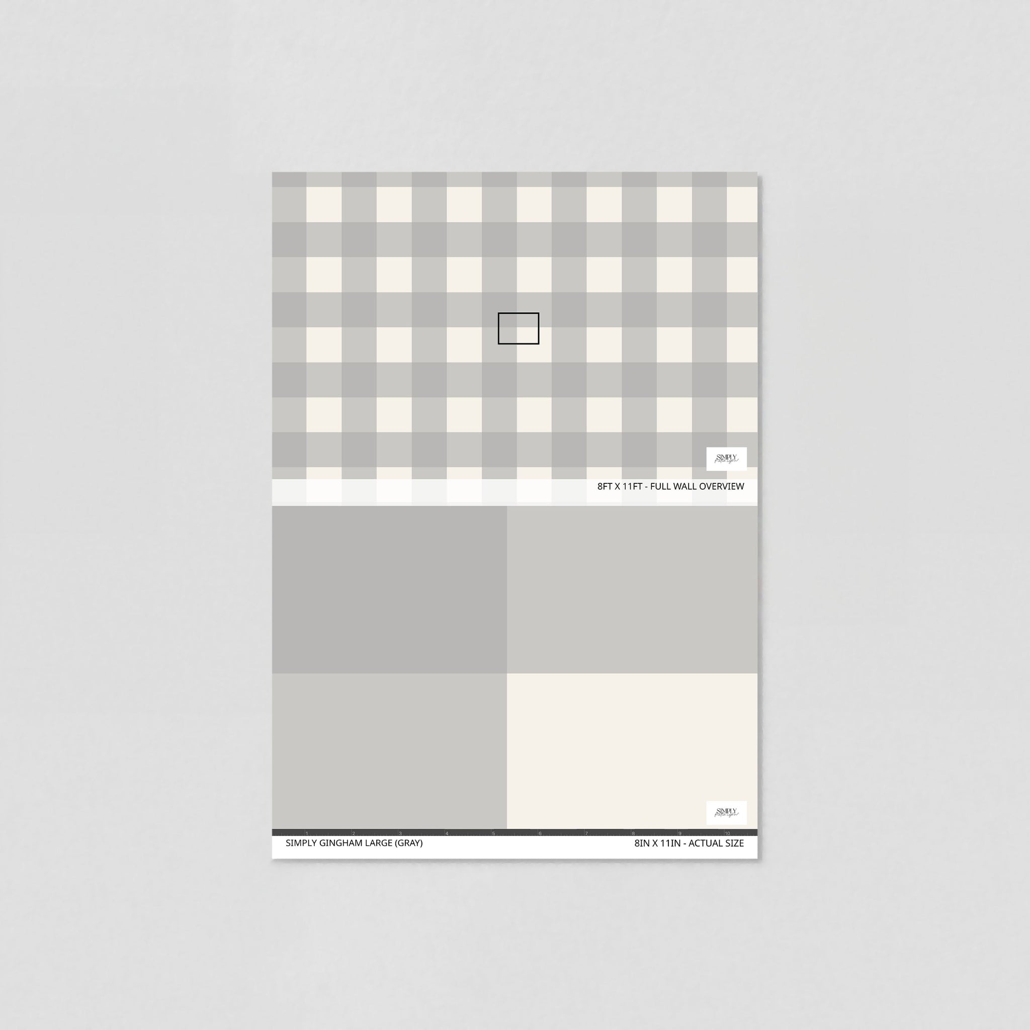 Simply Gingham Large (Gray) Wallpaper