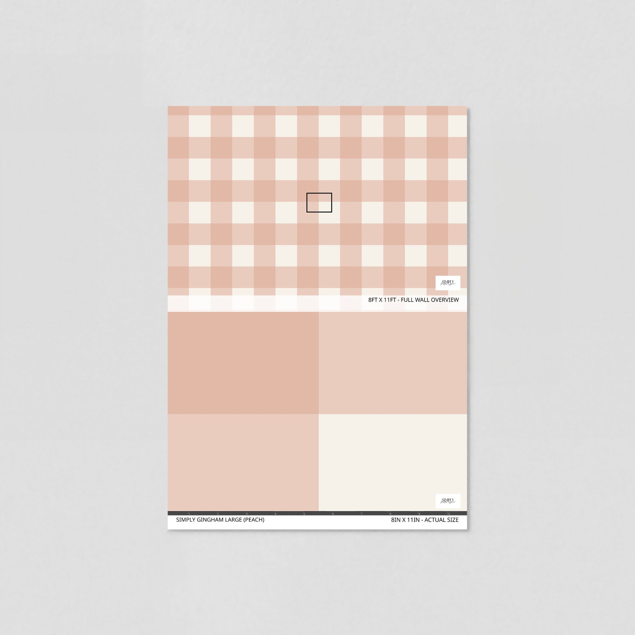 Simply Gingham Large (Peach) Wallpaper