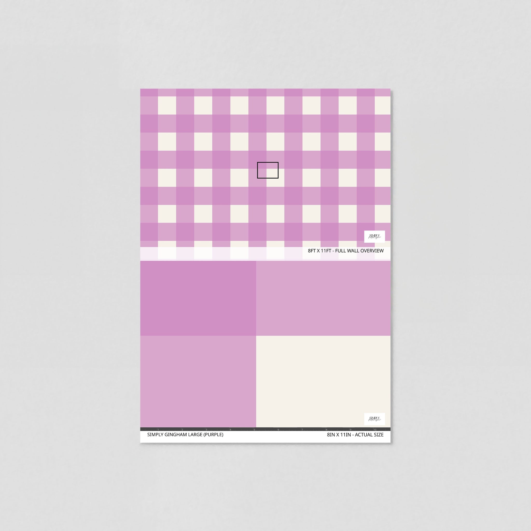 Simply Gingham Large (Purple) Wallpaper