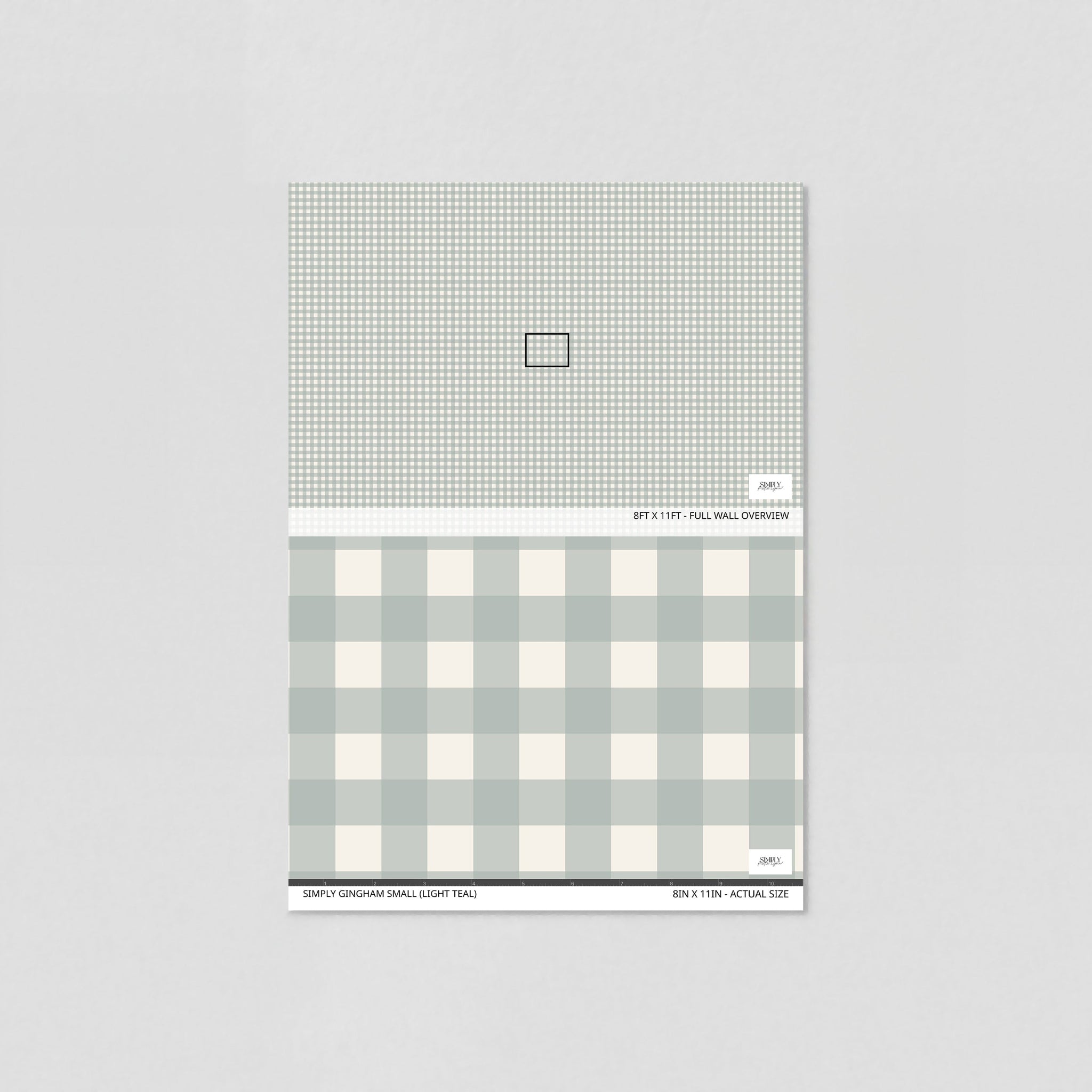 Simply Gingham Small (Light Teal) Wallpaper