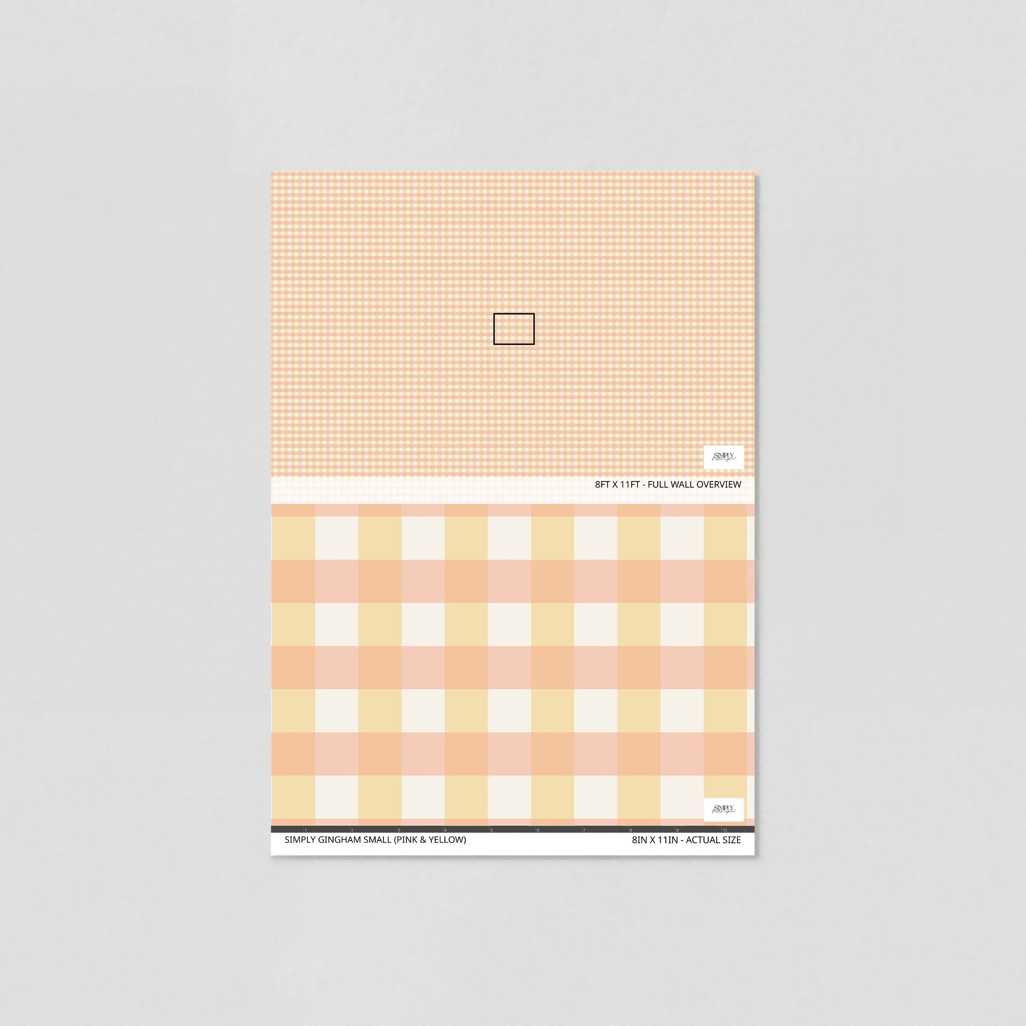 Simply Gingham Small (Pink & Yellow) Wallpaper