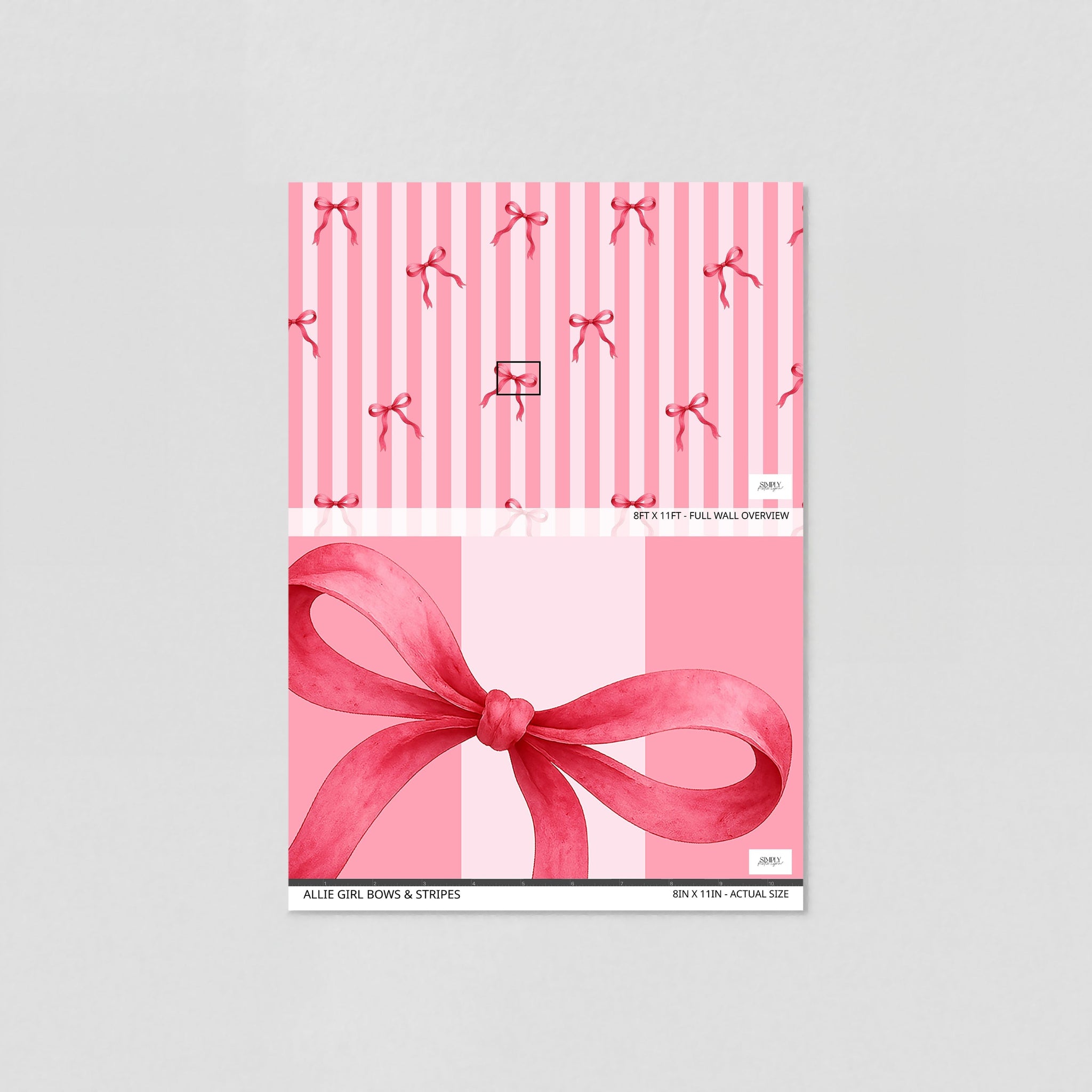 Allie Girl Bows & Stripes Wallpaper