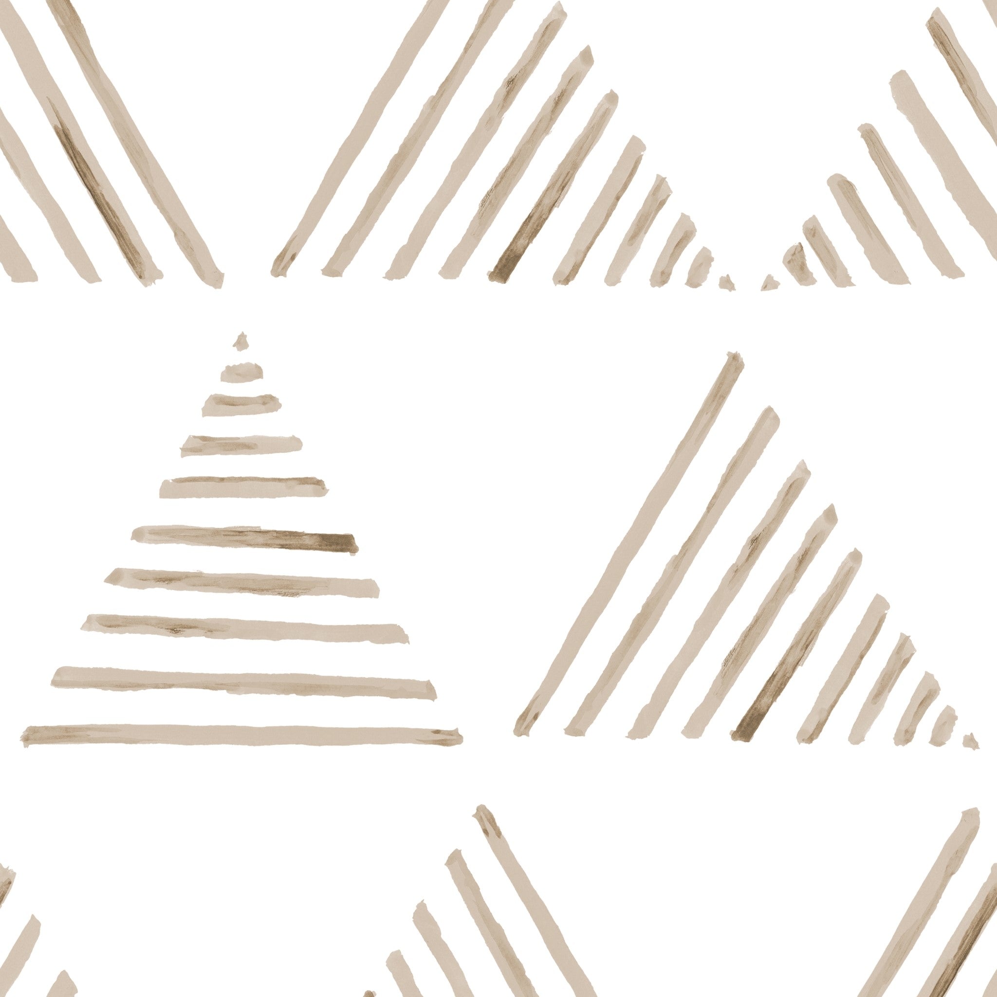 "Wall Blush Love Triangle Wallpaper featured in a minimalist styled bedroom, with a focus on the elegant design."