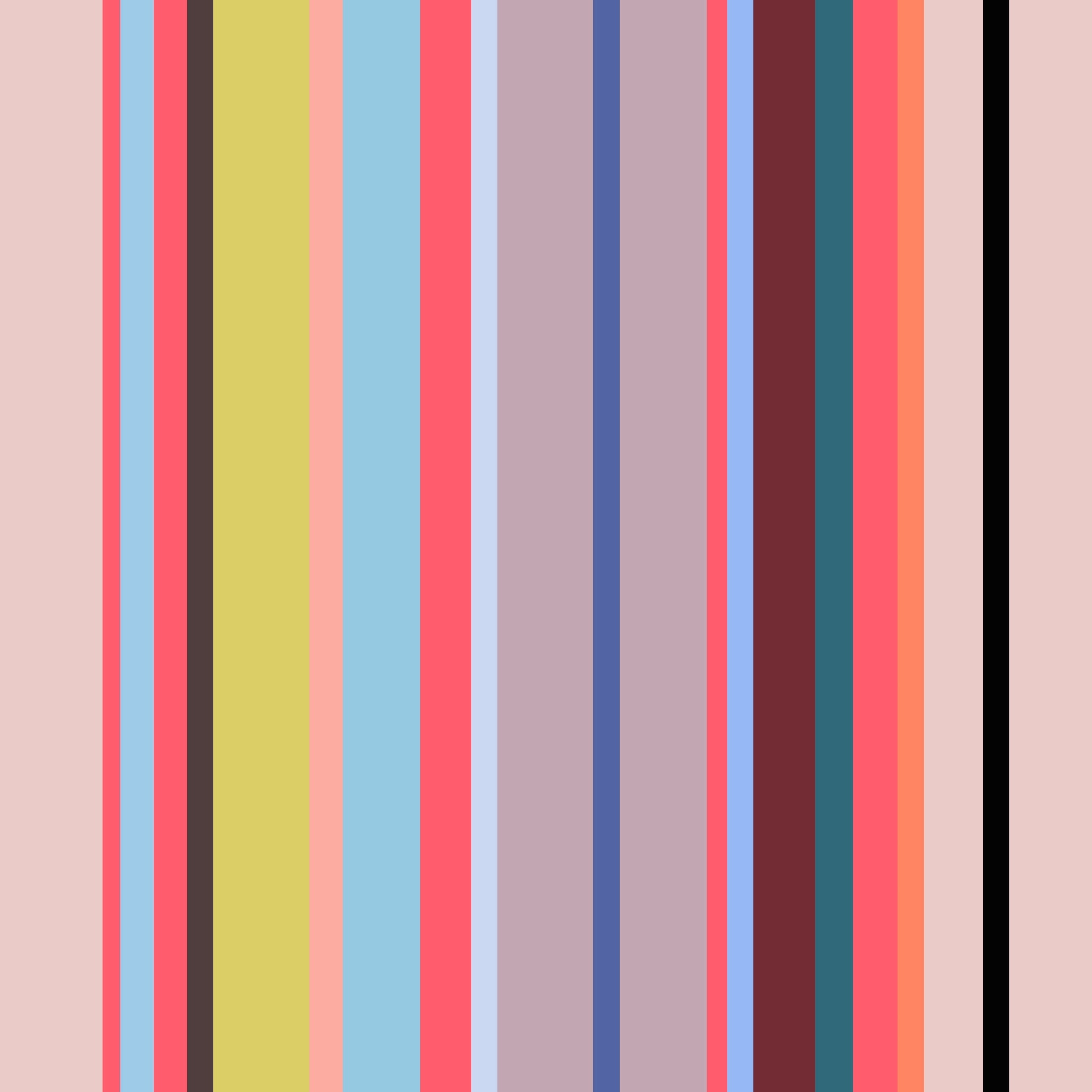 So Fetch Wallpaper by Wall Blush in a modern living room, with colorful vertical stripes.