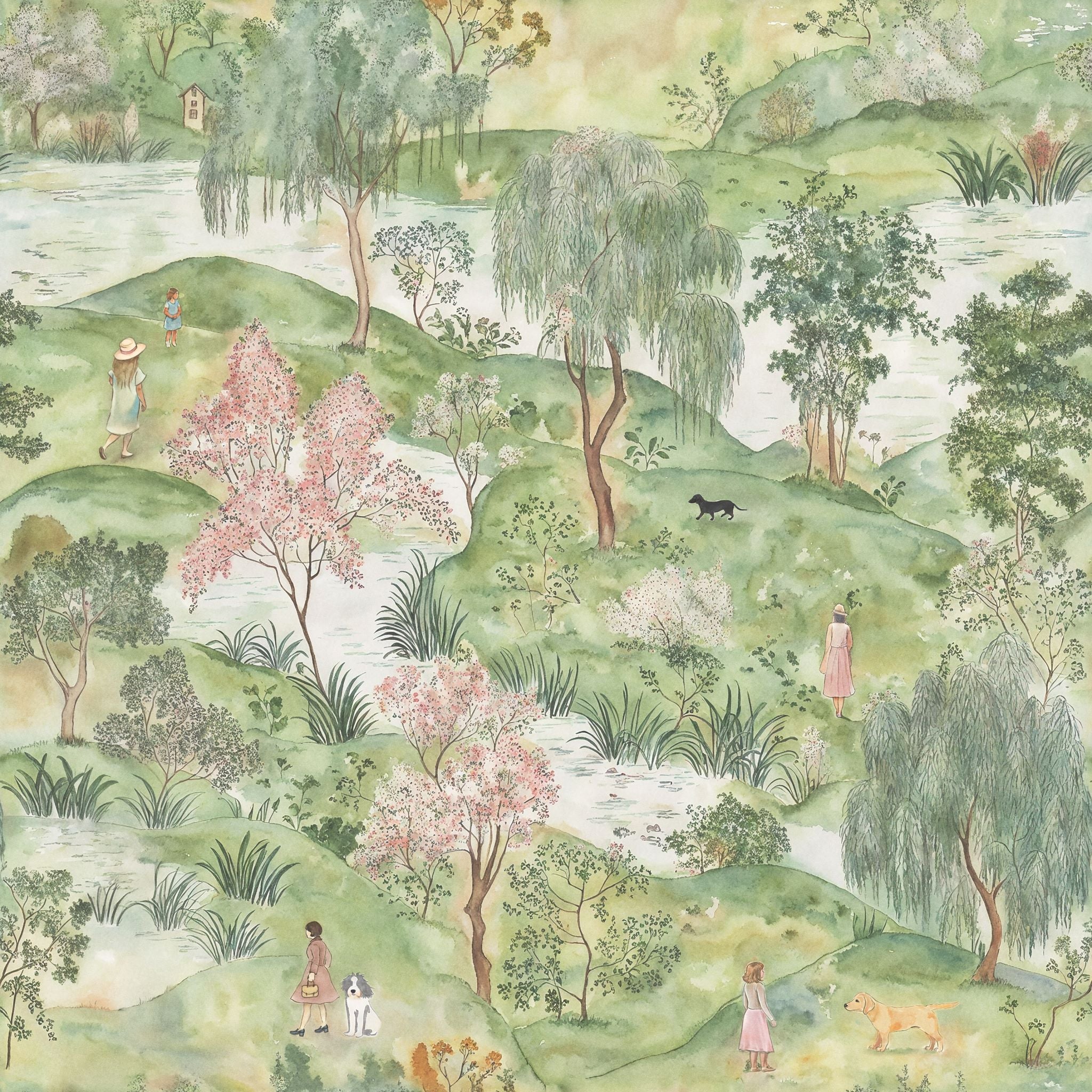 Penny's Park Wallpaper - 8 FT H X 14.25 FT W LUXE P&S