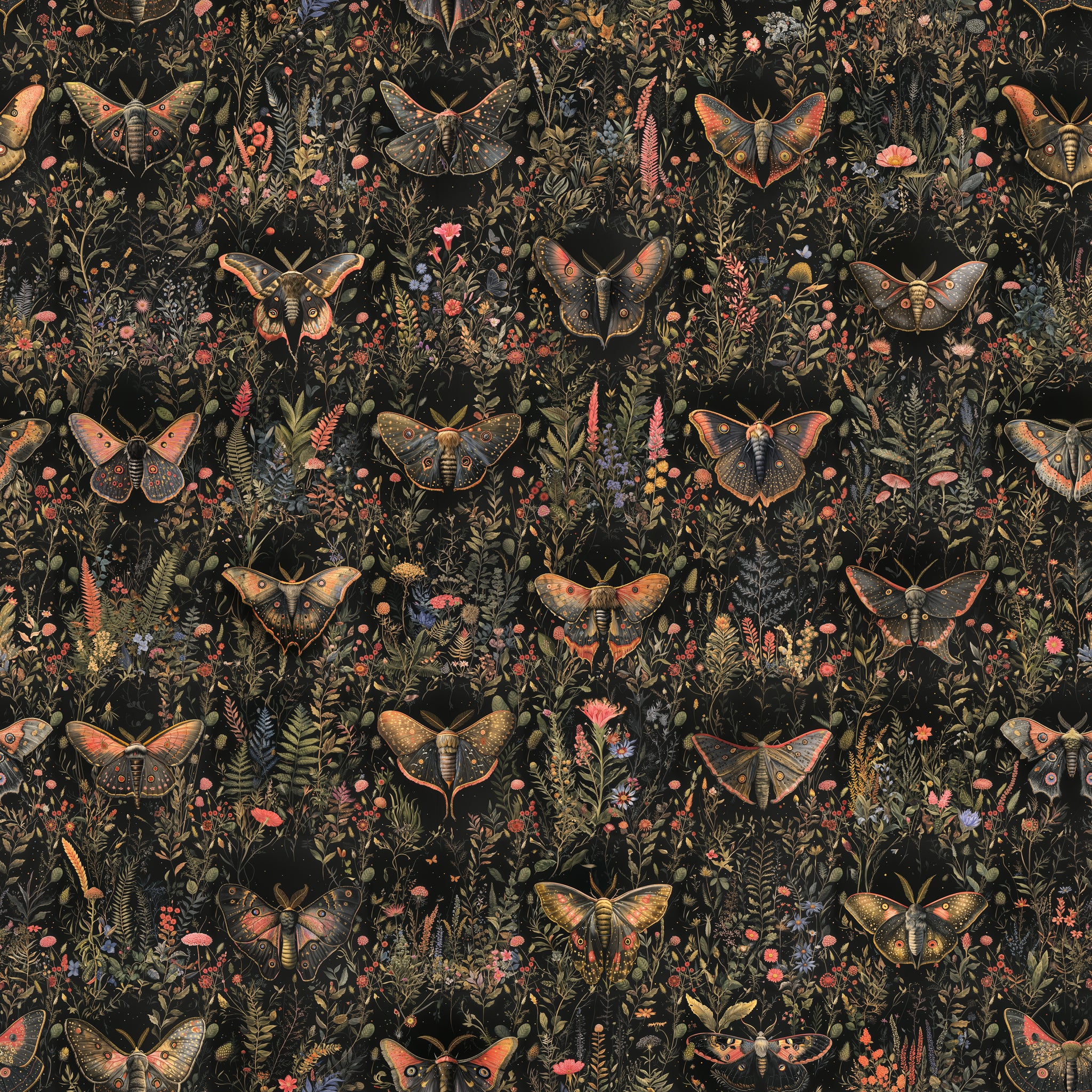 "Papillon Wallpaper by Wall Blush with elegant butterfly motif in a stylish bedroom setting, showcasing vibrant design."