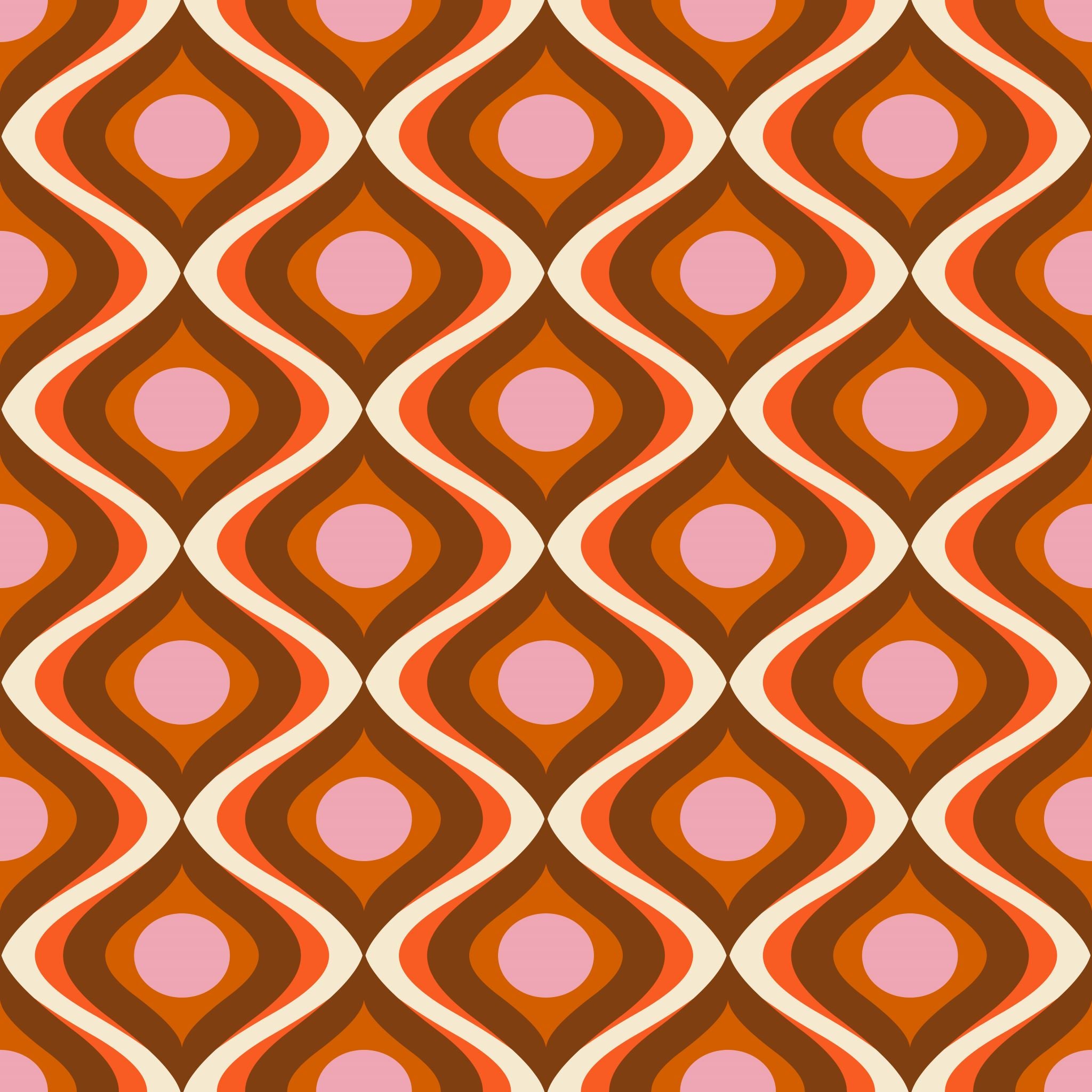 "Wall Blush Aura Wallpaper pattern in a modern living room, featuring vibrant geometric design as the focal point."