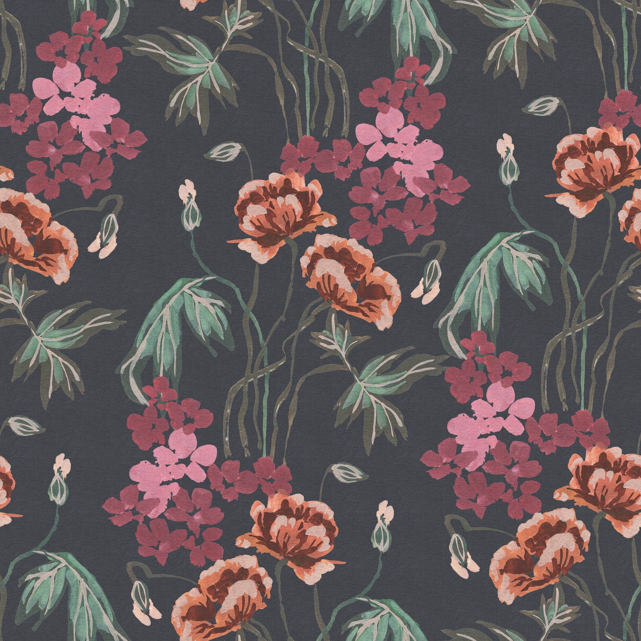 "Bloom Wild Wallpaper by Wall Blush in a stylish living space, featuring bold floral design as the centerpiece."