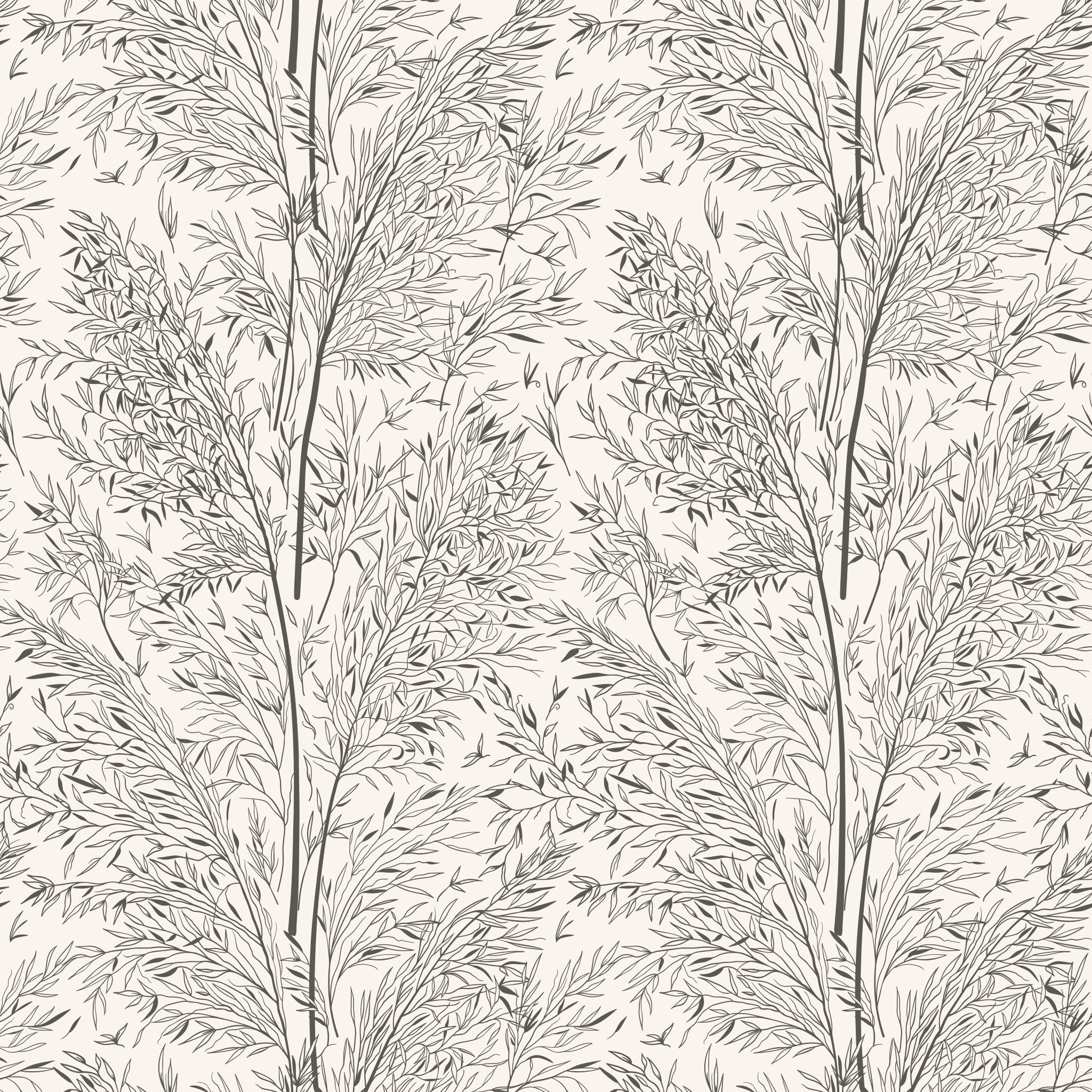 "Wall Blush's Shea Wallpaper featuring botanical design in a modern living room setup, highlighting elegant wall decor."