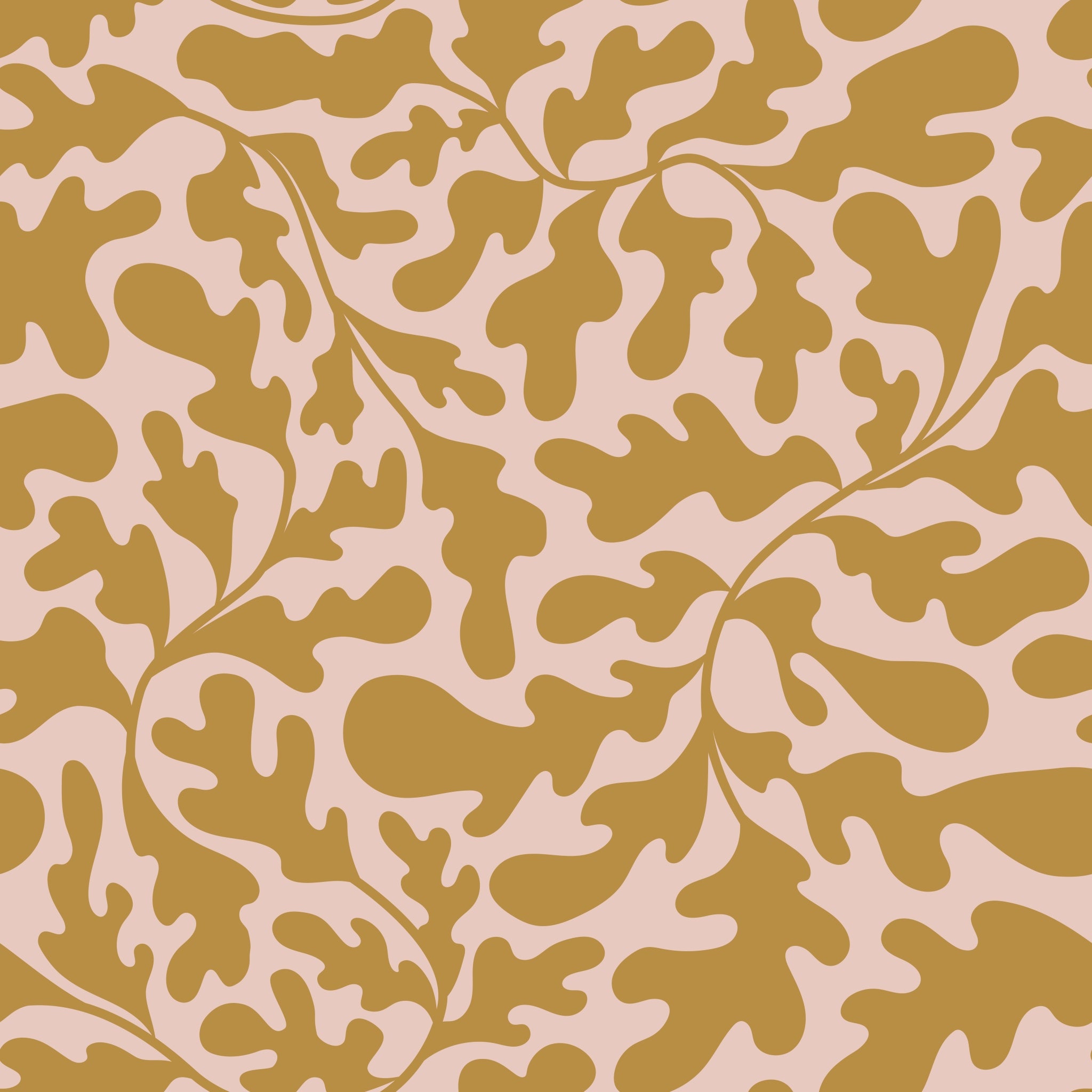 "Tawnie Wallpaper by Wall Blush in stylish living room, oak leaf design focus"