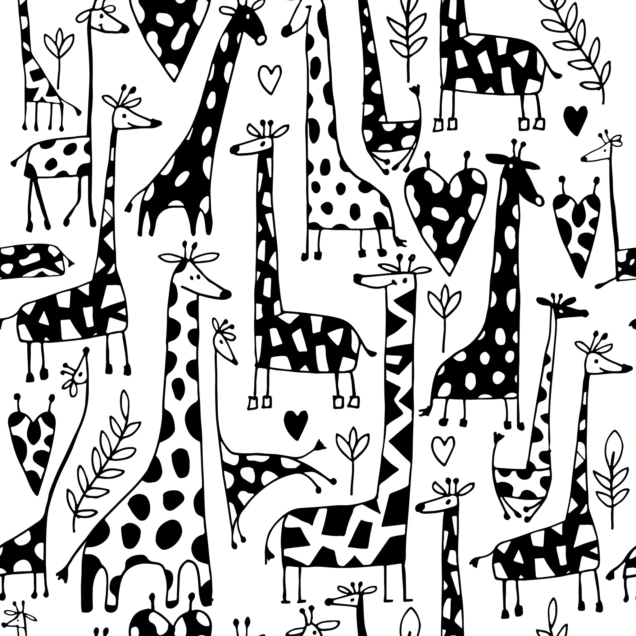 "Wall Blush's 'Love You Long Time Wallpaper' featuring playful giraffes in a nursery room, perfect for children's decor."
Note: The image provided appears to be a pattern that could be used as wallpaper, and I've added a suggested type of room (nursery) based on the playful and child-friendly design. If there's a different room type that should be included instead, please let me know!