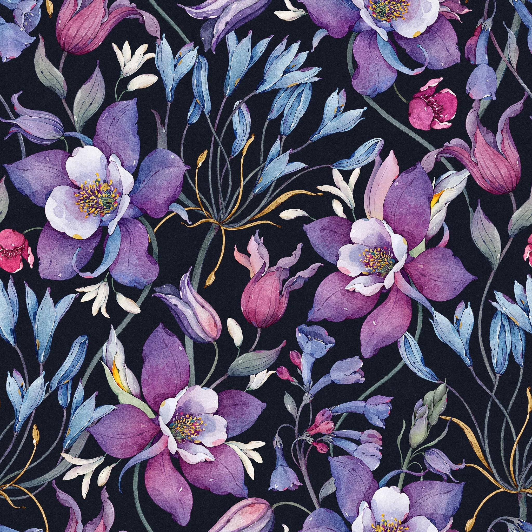 "Agnes Wallpaper by Wall Blush with elegant floral design enhancing a modern living room ambiance."