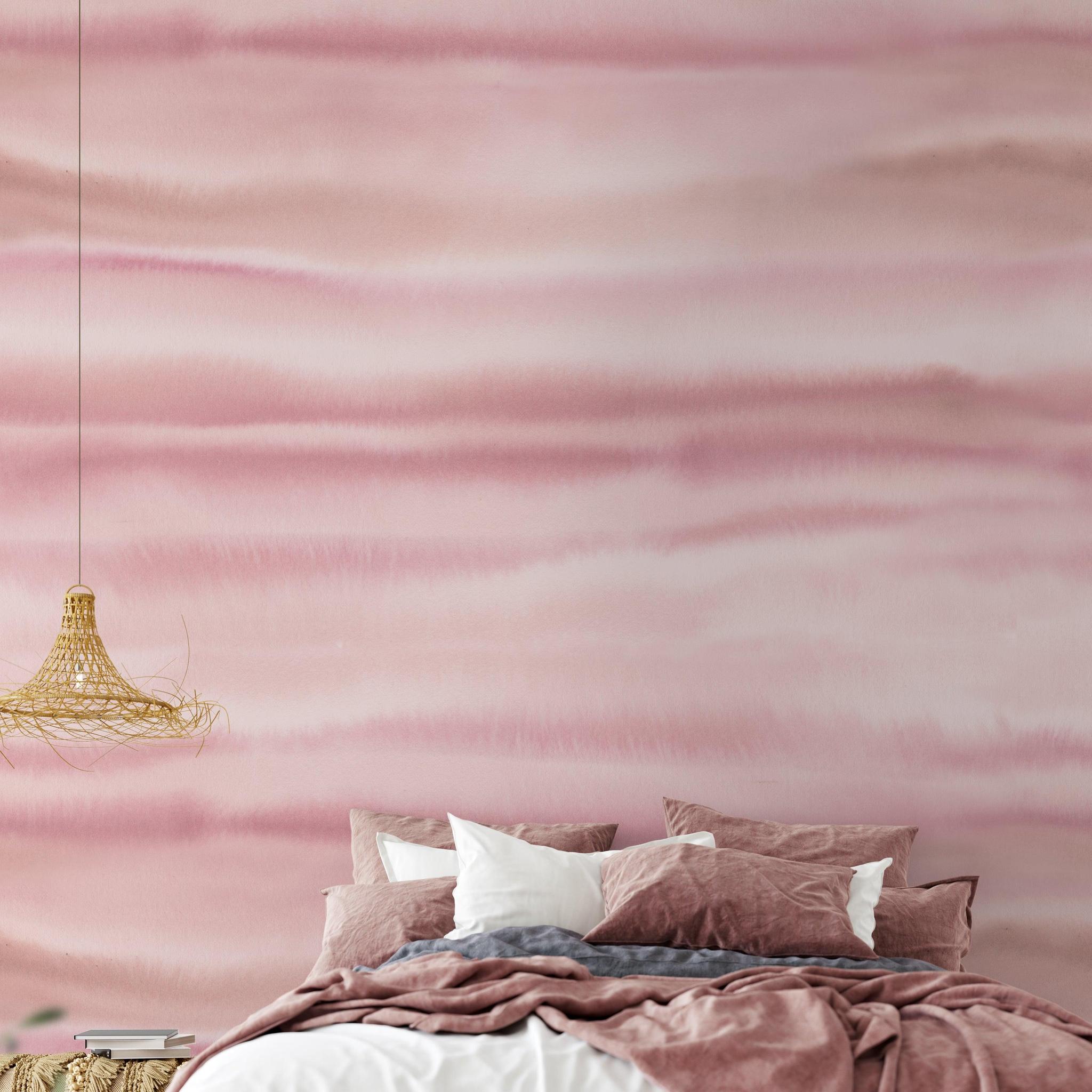 Fraya (Passionfruit) Wallpaper from The Ania Zwara Line featured in a stylish bedroom setting.
