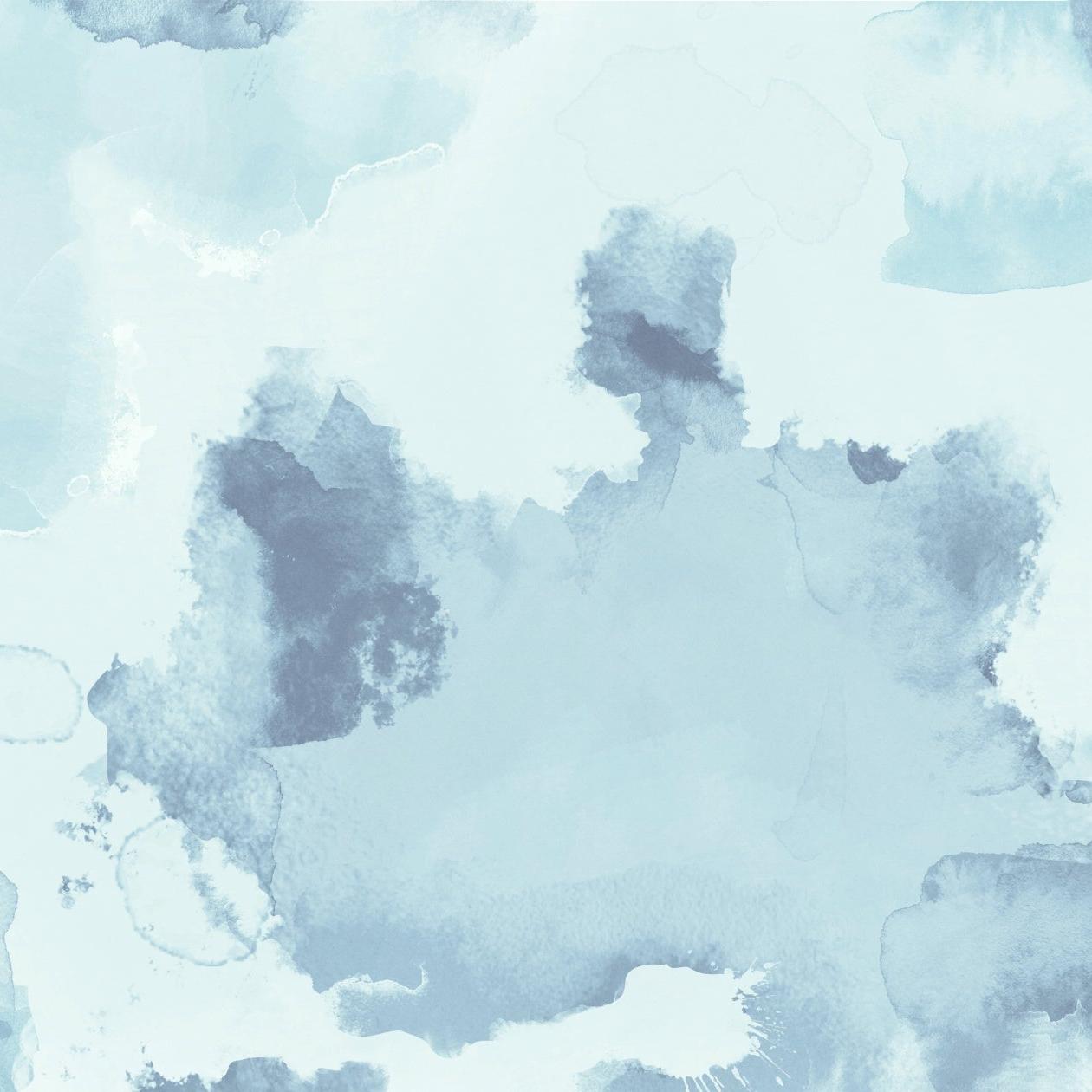 "Wall Blush's BIG MOOD (Blue) Wallpaper featured in modern room setting, showcasing abstract design."