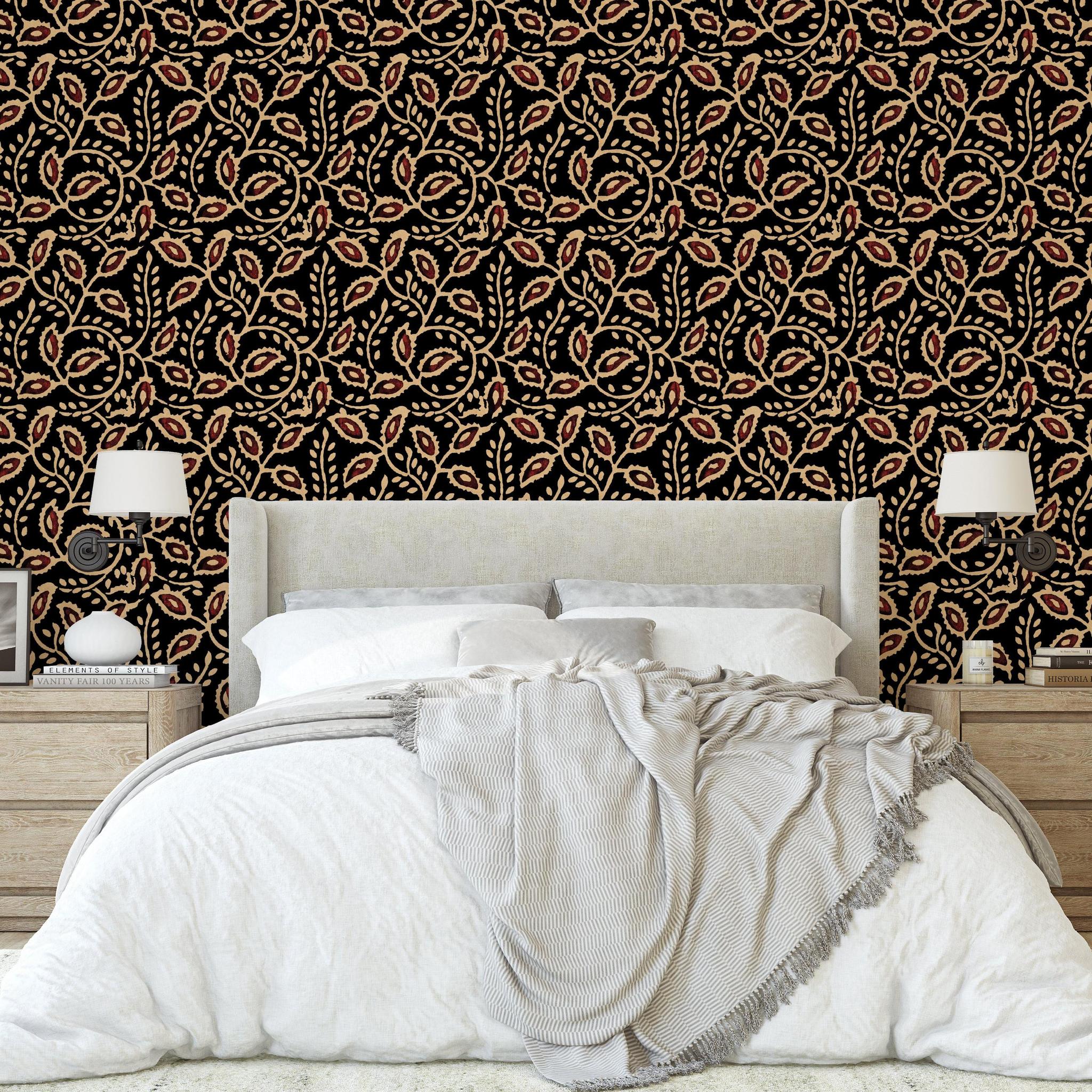 Wall Blush SG02 Heart of Mine Wallpaper in a cozy bedroom, highlighting stylish wall decor focus.