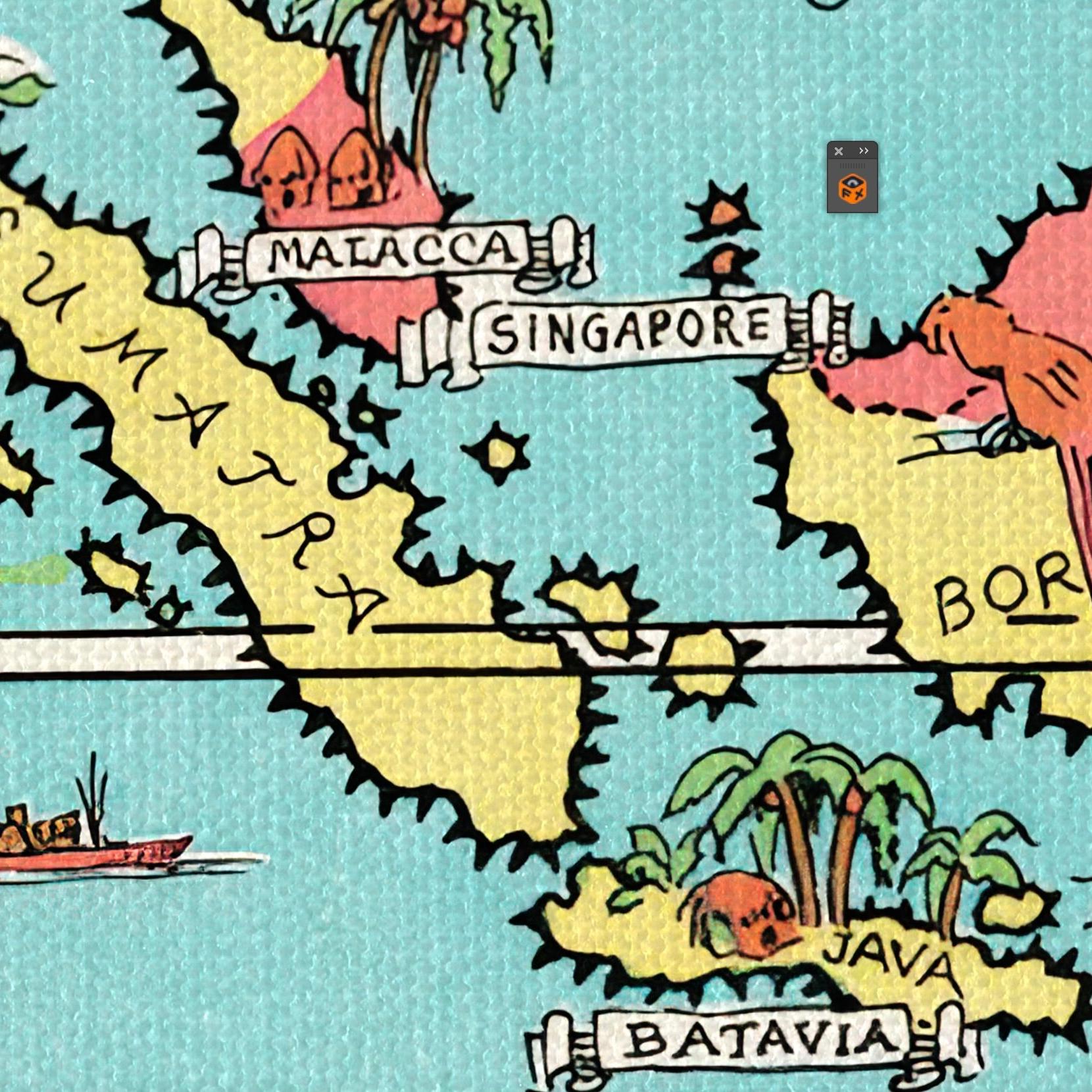 Wall Blush's Dudley's World Wallpaper in a Study with Vintage Map Design Focus