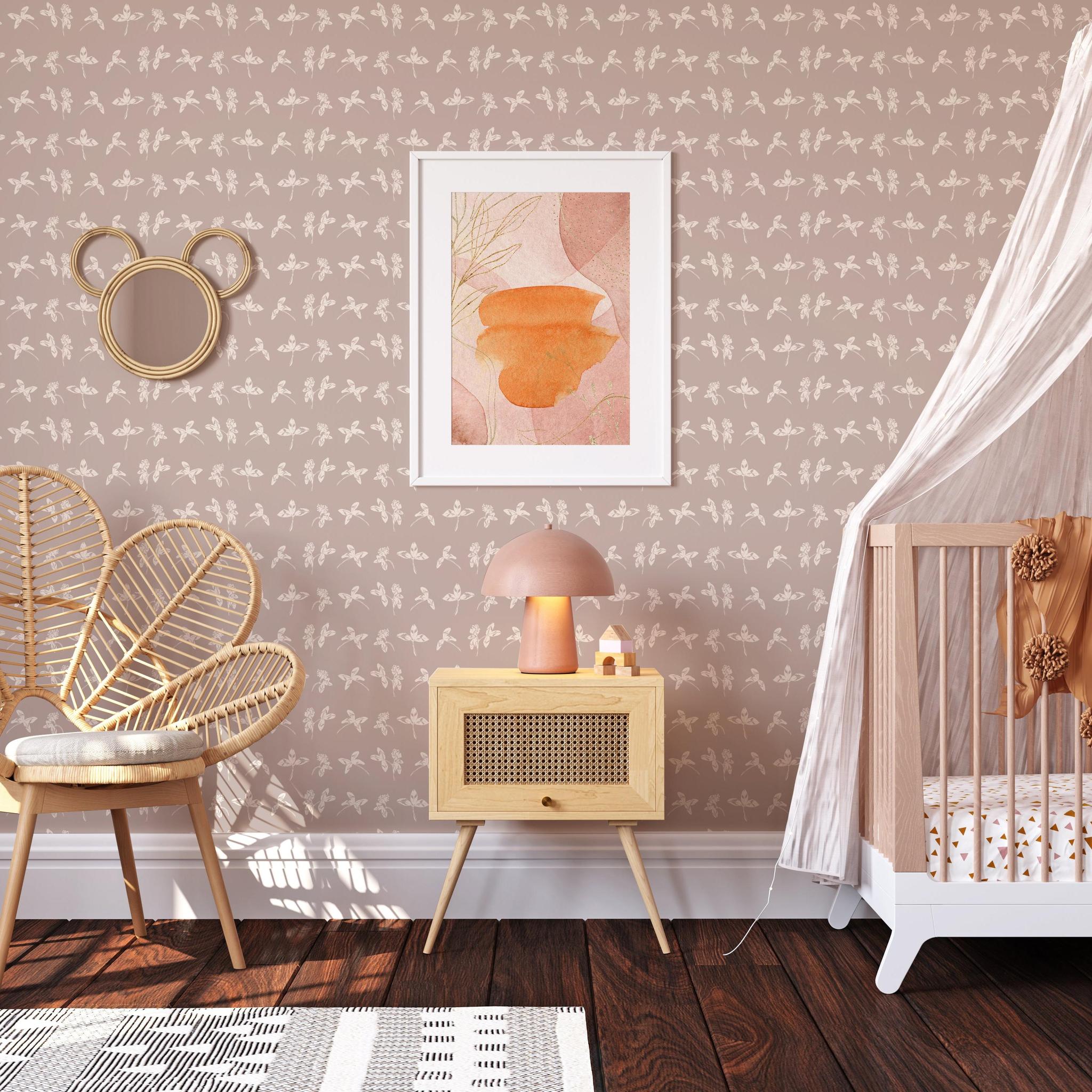 Chic Keen & Clever Wallpaper by The Ania Zwara Line in an Elegant Nursery Room