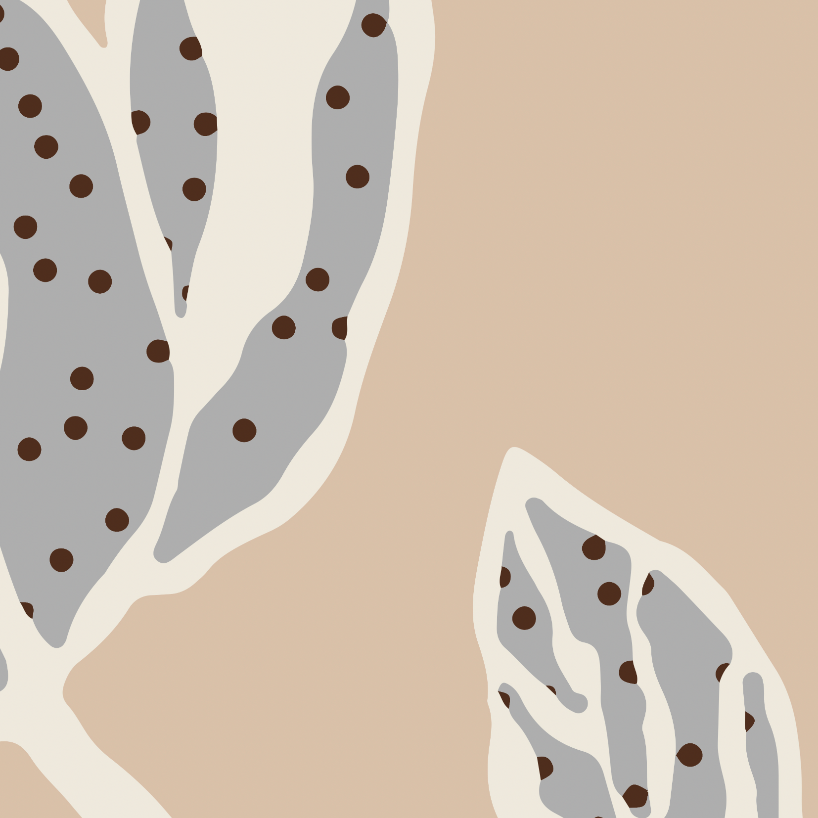 Leah Wallpaper by Wall Blush in a modern bedroom setting, showcasing large botanical print with neutral tones.