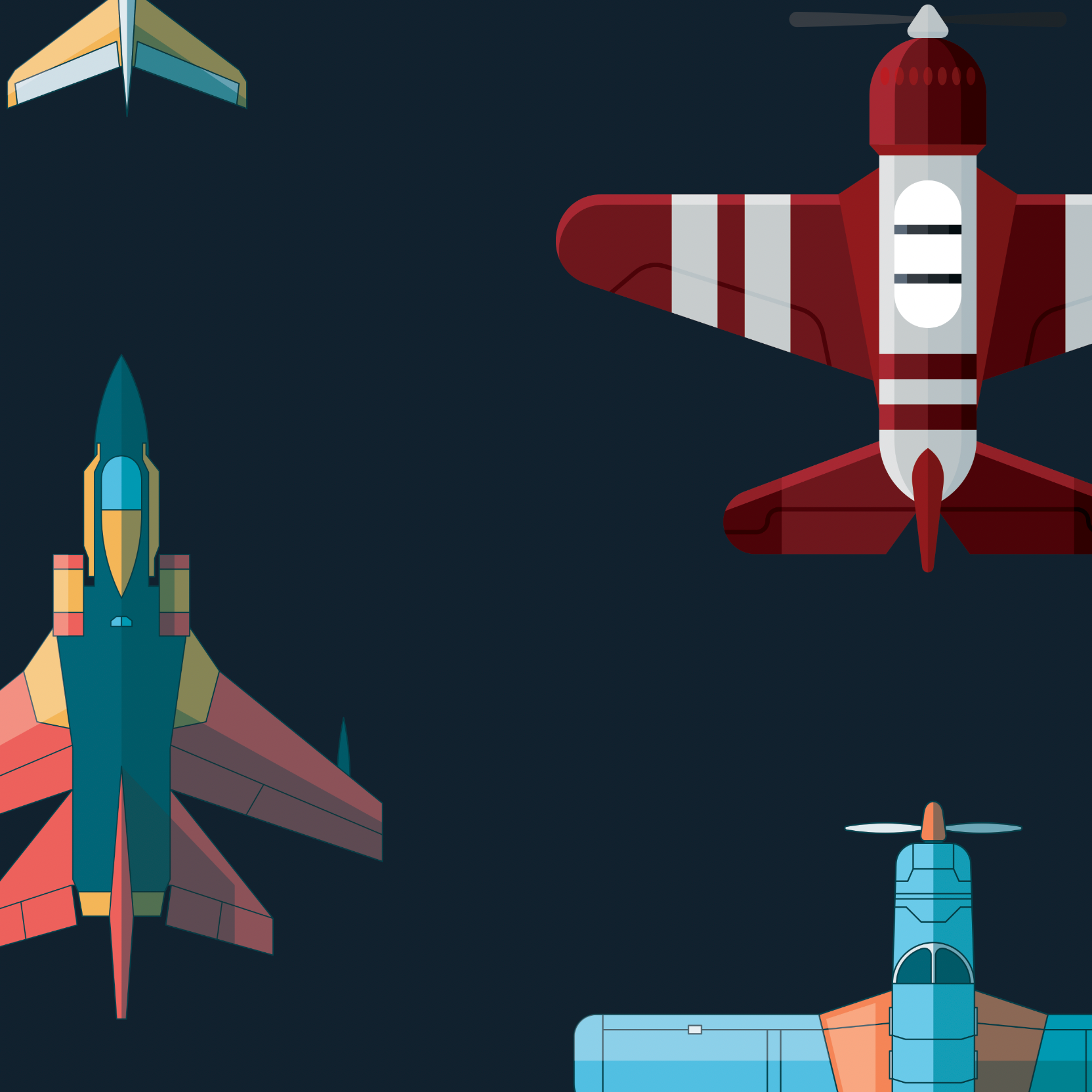 Wall Blush Aviator Wallpaper featuring colorful planes, perfect for a child's room decor focus.