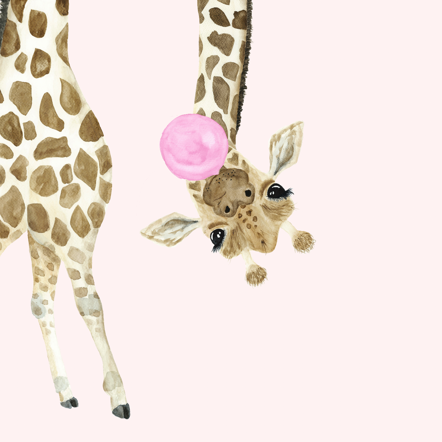 Stevie Kate Wallpaper by Wall Blush with whimsical giraffes, perfect for decorating a nursery or child's room.