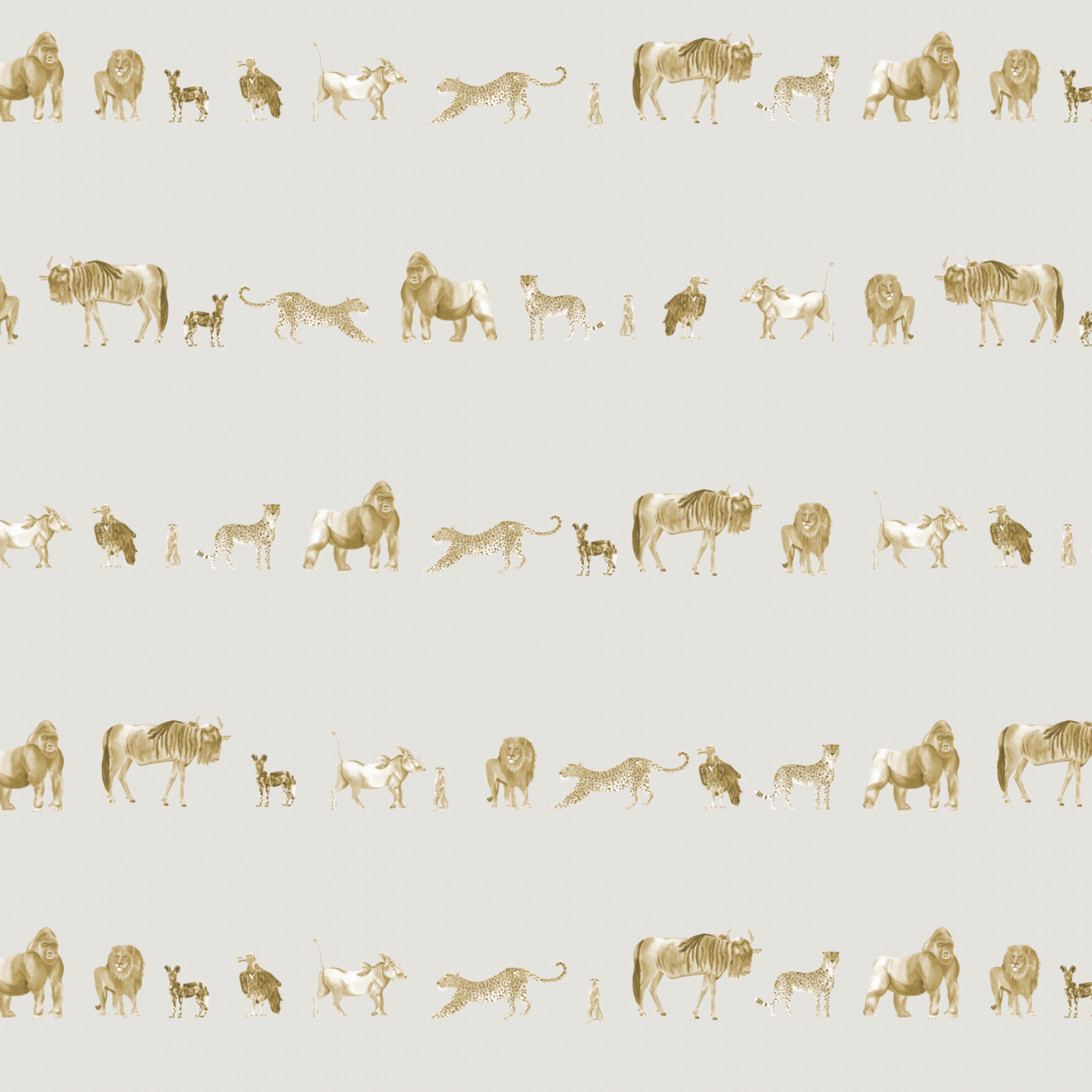 Wall Blush's Wild Child Wallpaper showcasing safari animal designs in a playful kids' room setting.