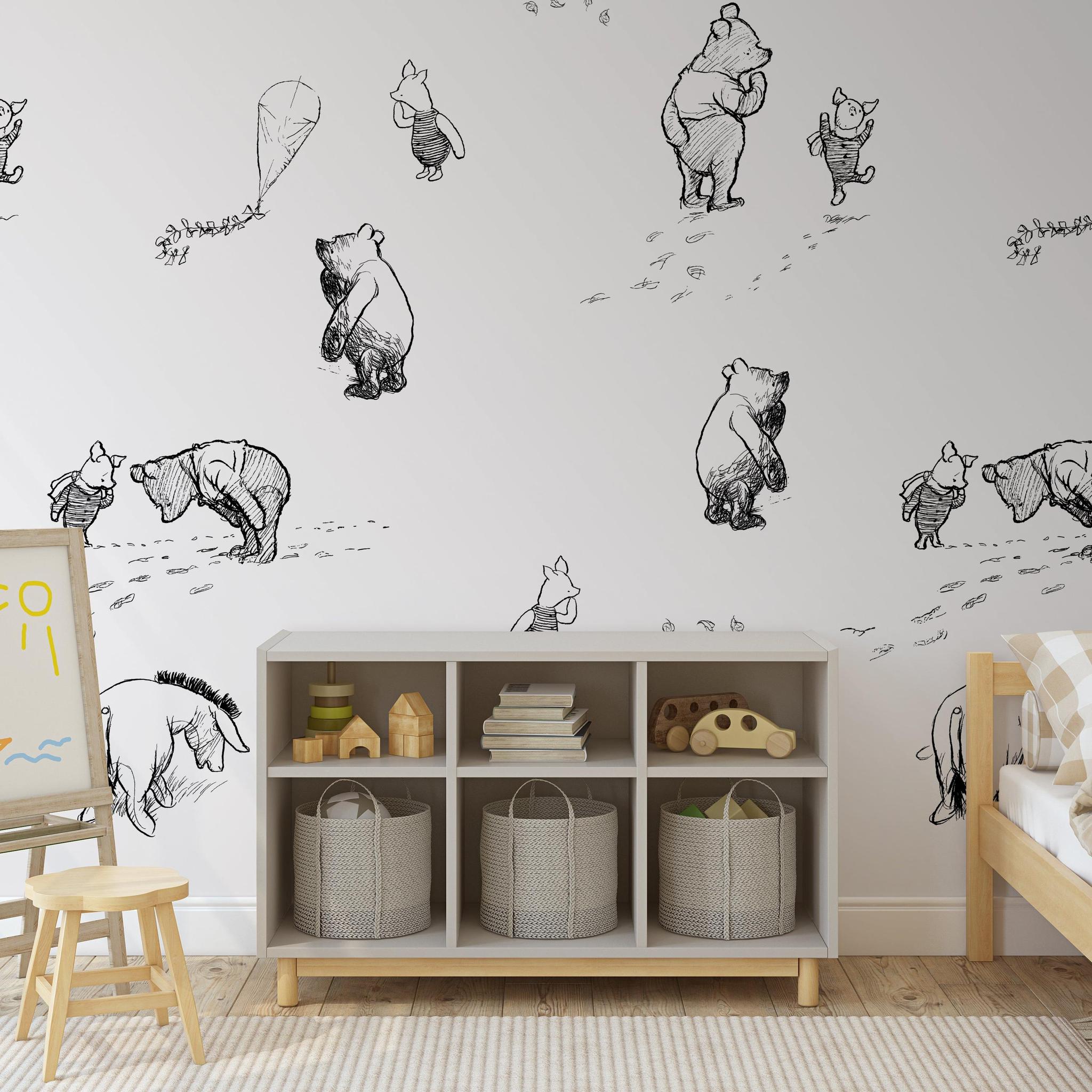 Winnie Wallpaper from Wall Blush SM01, showcasing playful design in a child's bedroom focus.