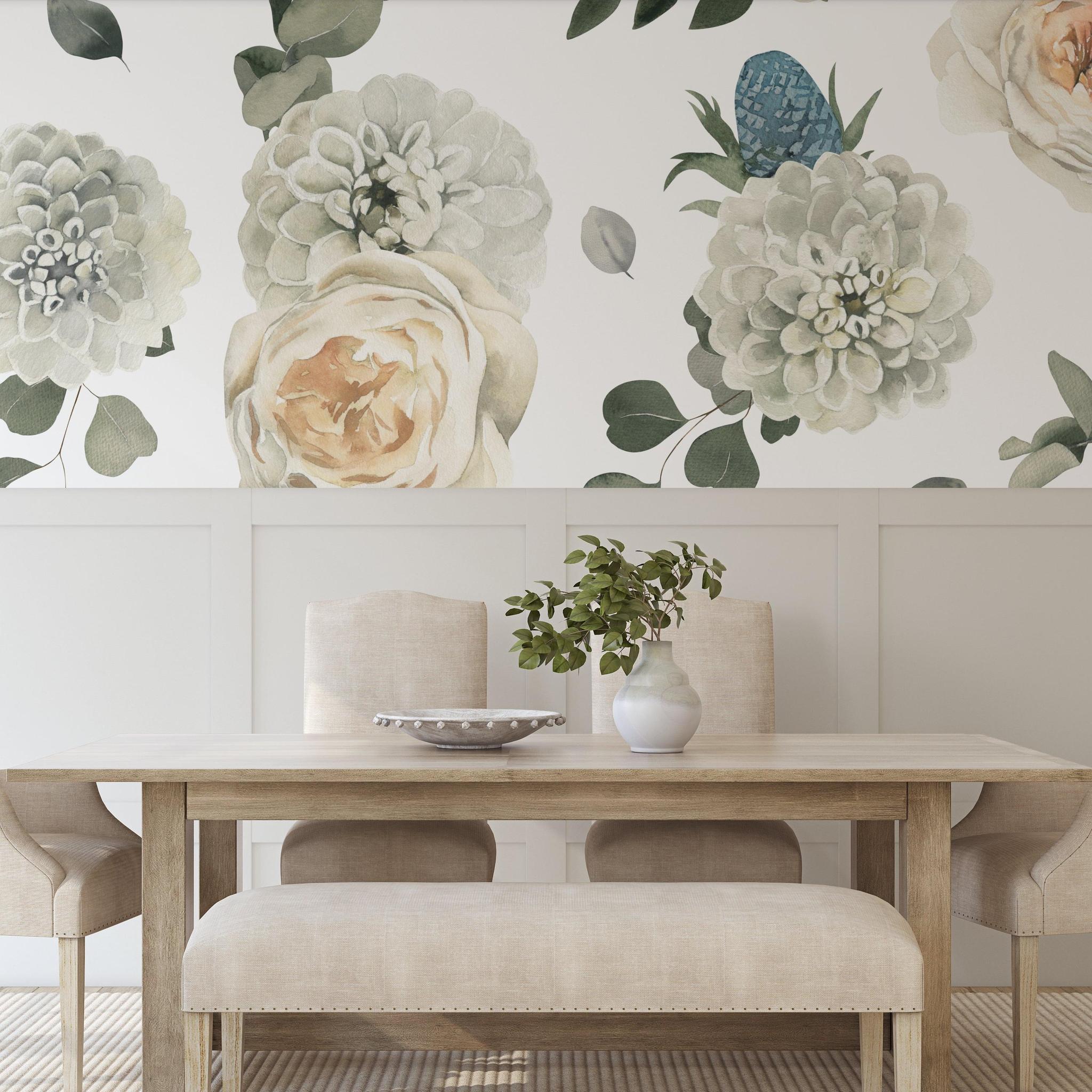 Sydney With Love Wallpaper from The Tamra Judge Line enhancing a modern dining room's elegance.