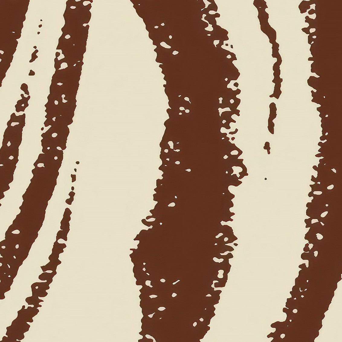 Jules Wallpaper by Wall Blush SG02 in stylish living room, abstract brown stripes design focus.