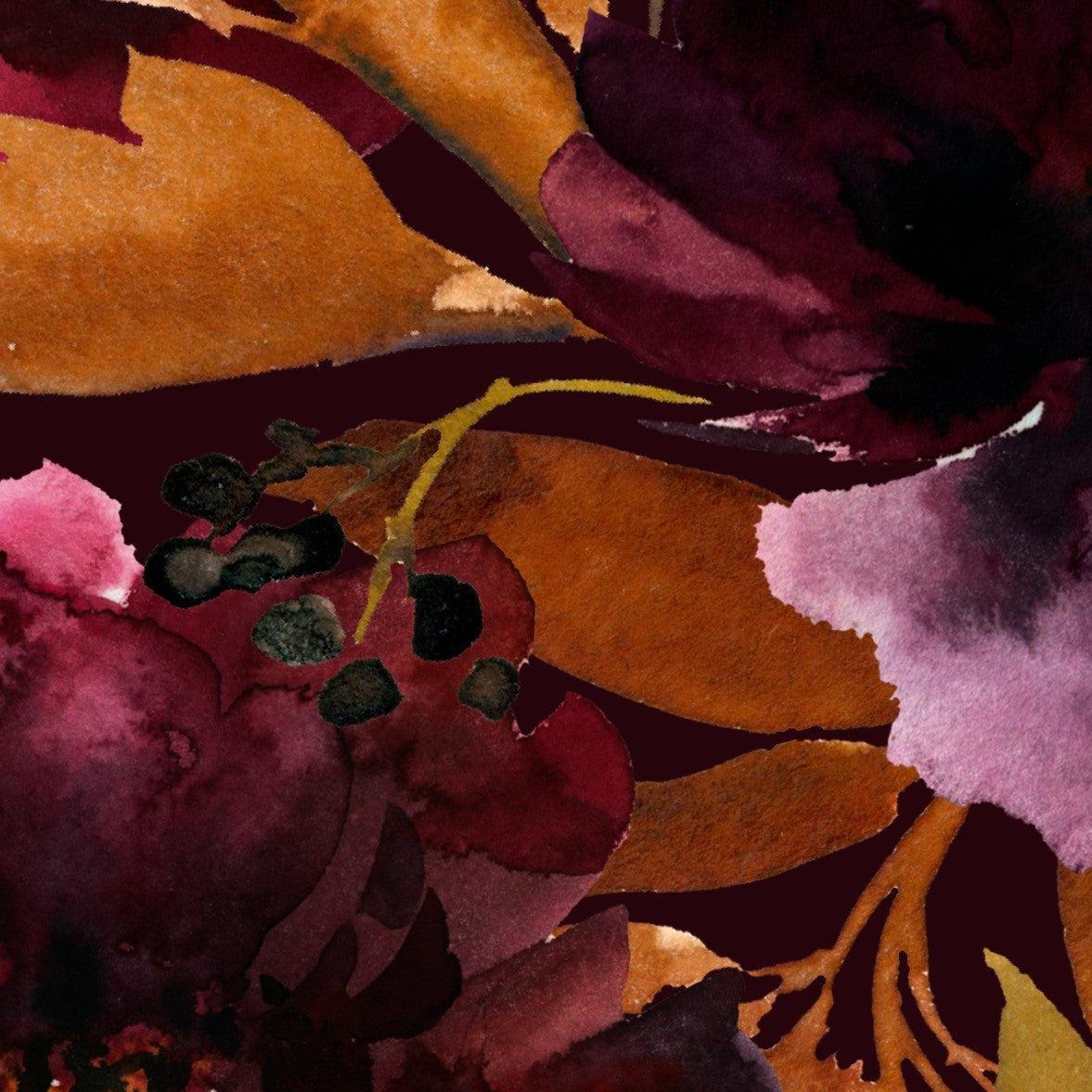 Ginger Wallpaper by Wall Blush SG02, showcasing a floral design, perfect for enhancing living room ambiance.