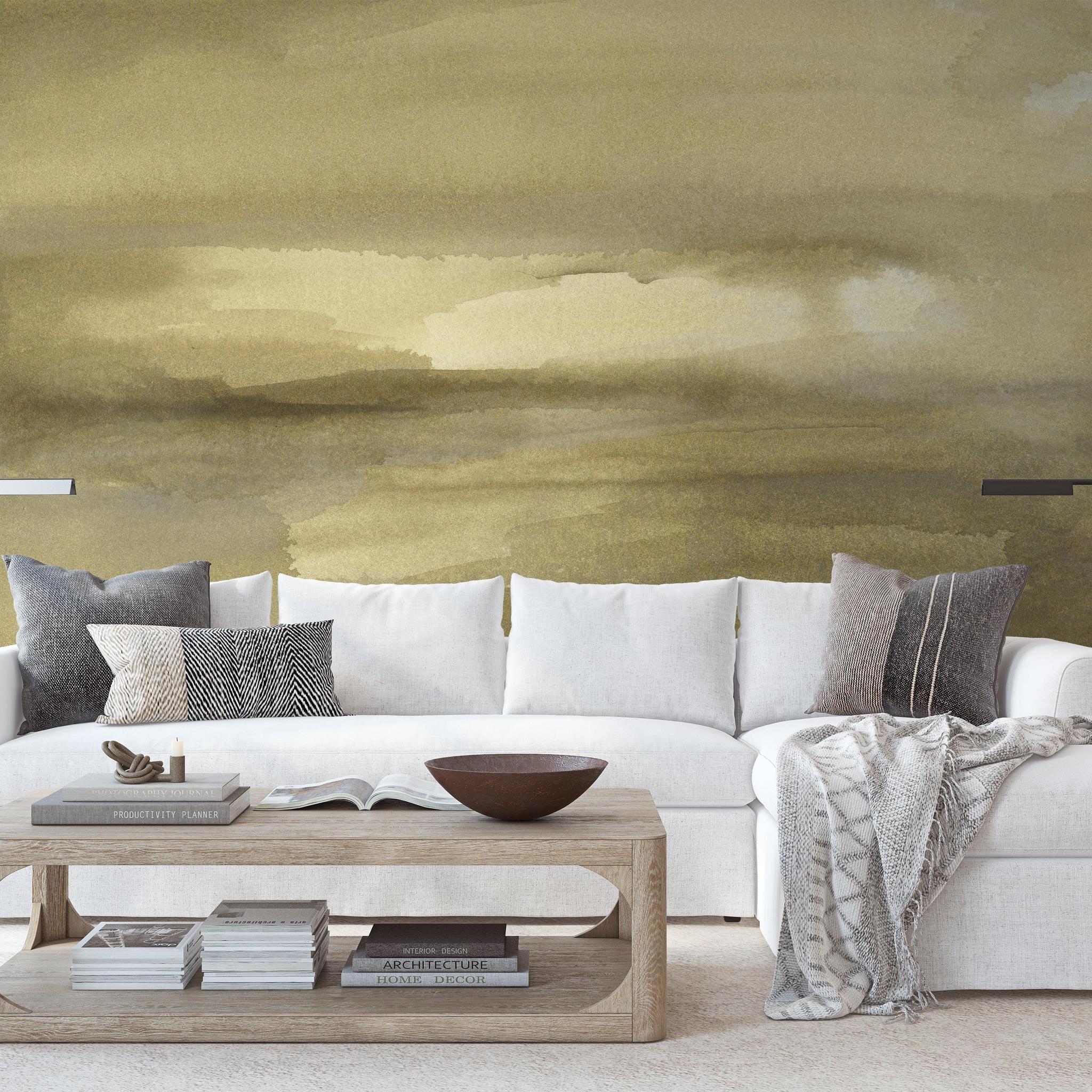 Be Still Wallpaper from The A&S Line, elegantly enhancing the living room wall décor.