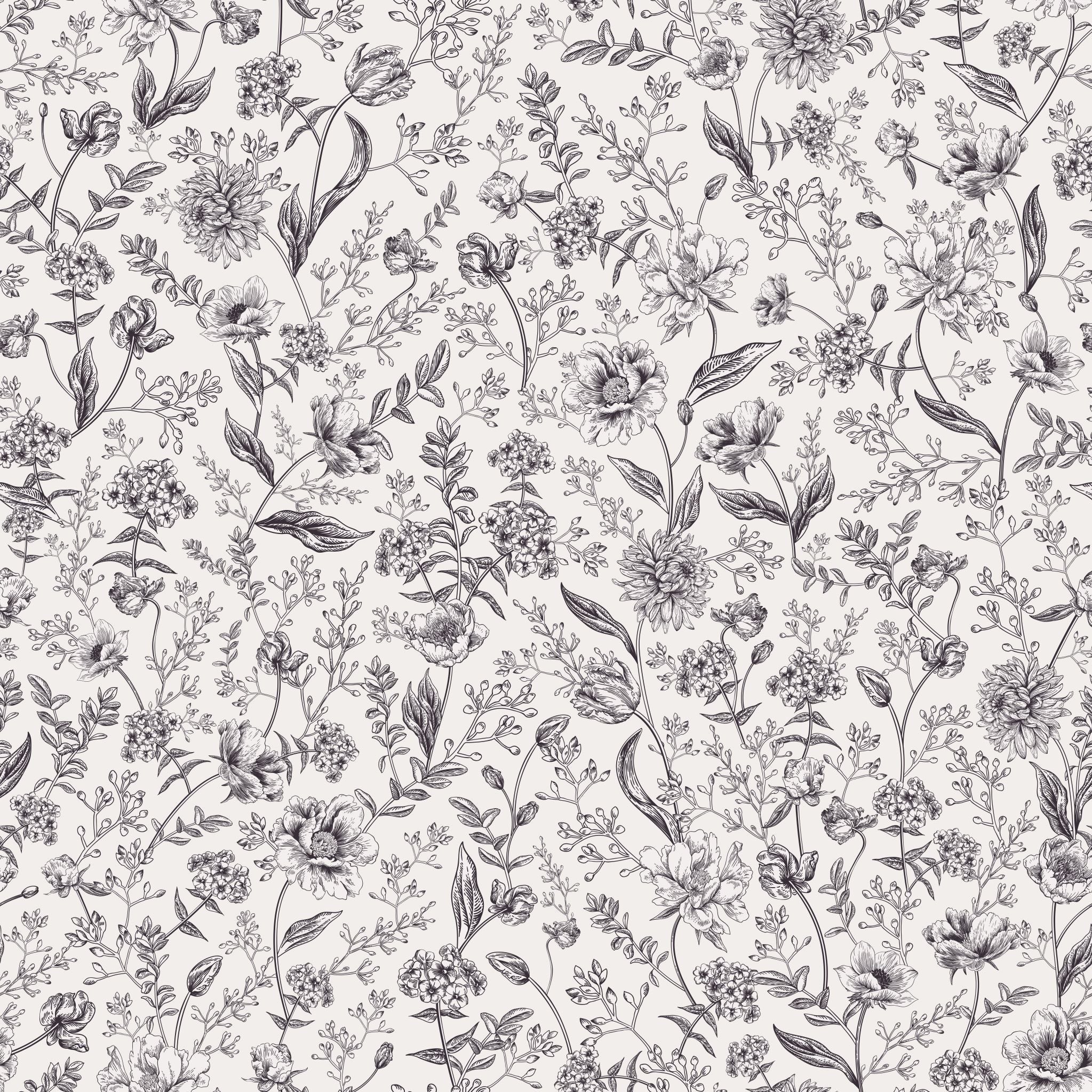 "Eloise Wallpaper by Wall Blush with elegant floral design for a chic living room interior focus."