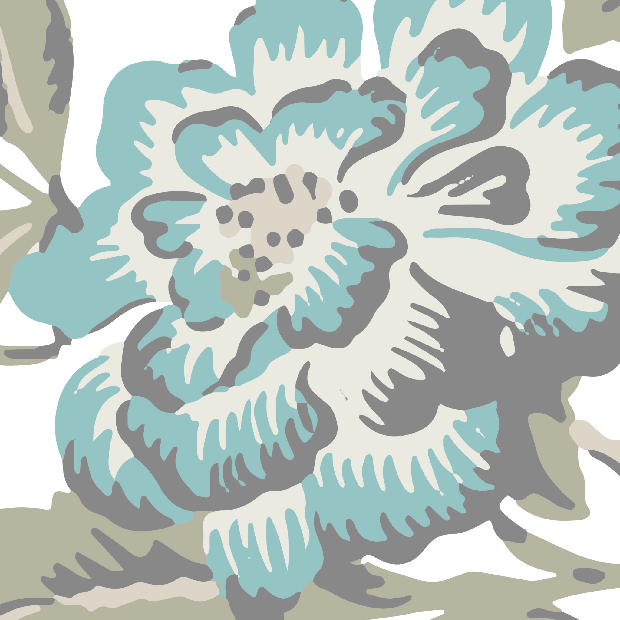 "Close-up of Wall Blush's Hera (Blue) Wallpaper design, elegant floral pattern for stylish room decor."