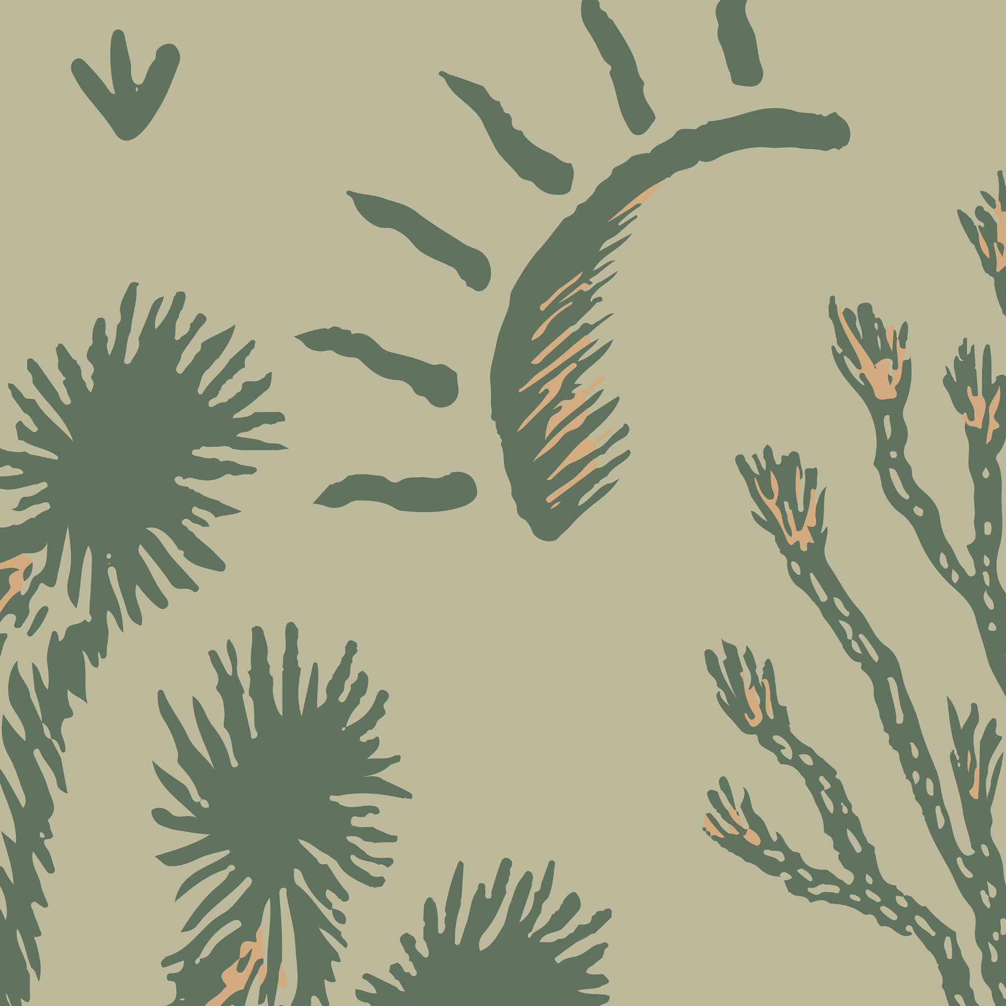 "Desert Dreamer (Green) Wallpaper installation by Wall Blush in a modern living space, highlighting vibrant cactus patterns."