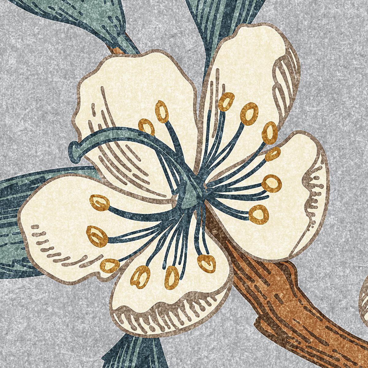 Giselle Wallpaper by Wall Blush SG02, elegant botanical design in a modern living room setting.