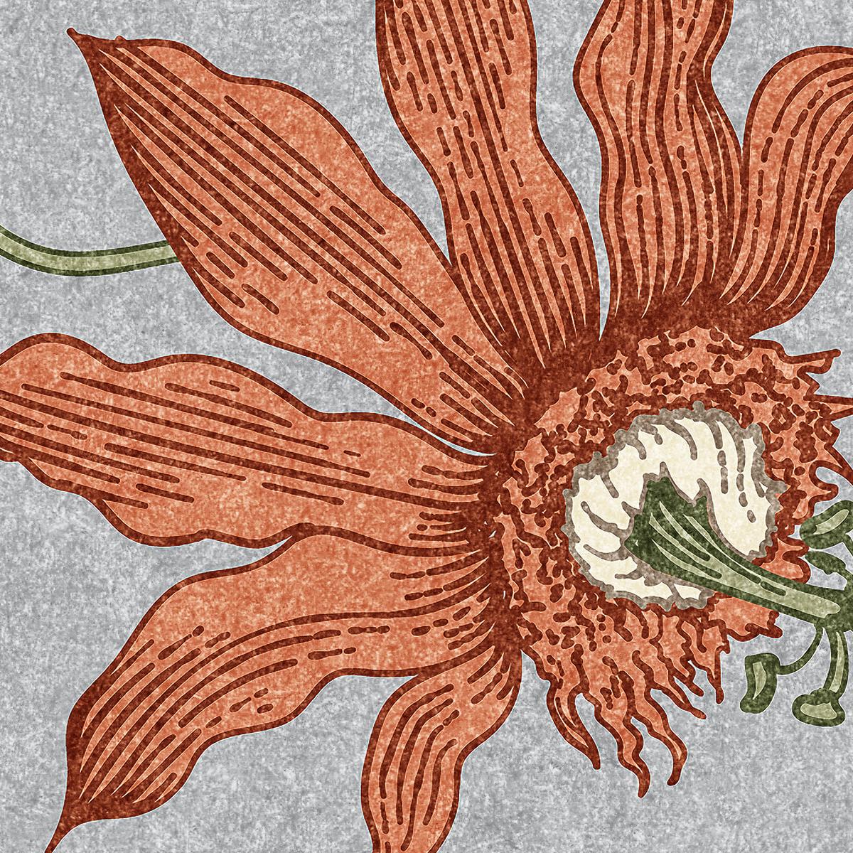 Giselle Wallpaper by Wall Blush SG02 featuring floral design in a contemporary living room setting, focus on texture.