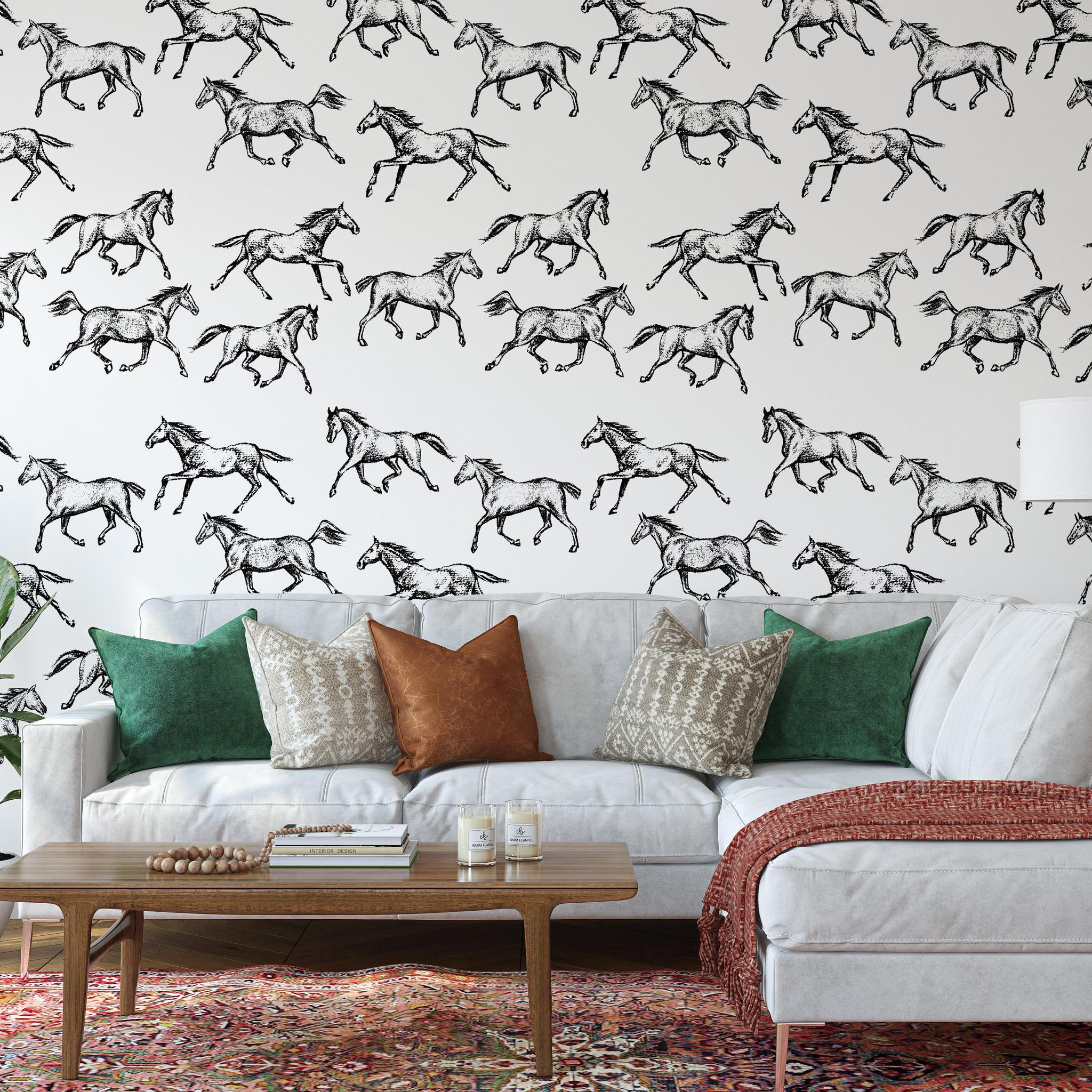 Spirit Wallpaper pattern by Wall Blush SG02 in a stylish living room setup emphasizing the wall decor.