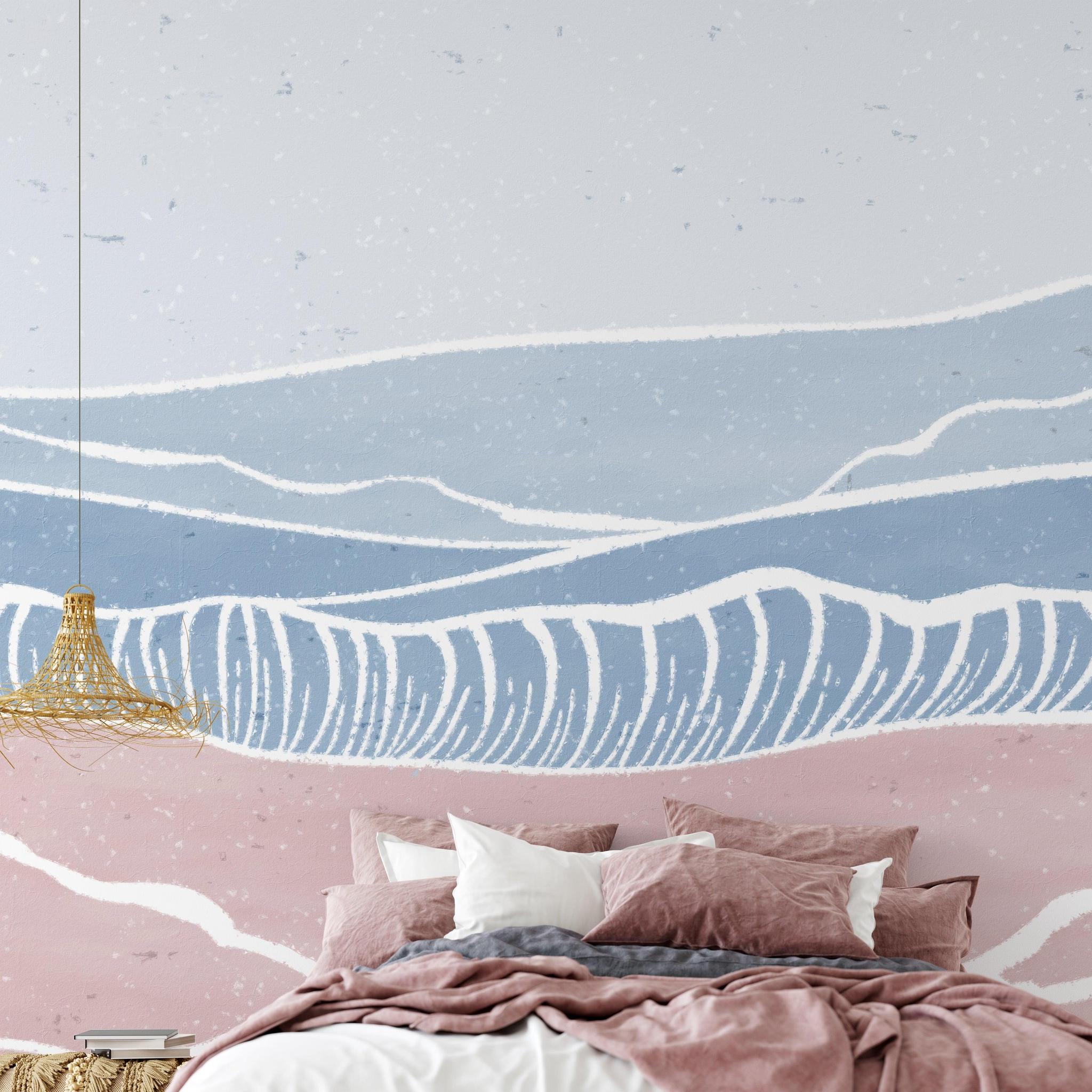 Laguna Wallpaper by Wall Blush SG02 featured in modern bedroom with elegant decor focus