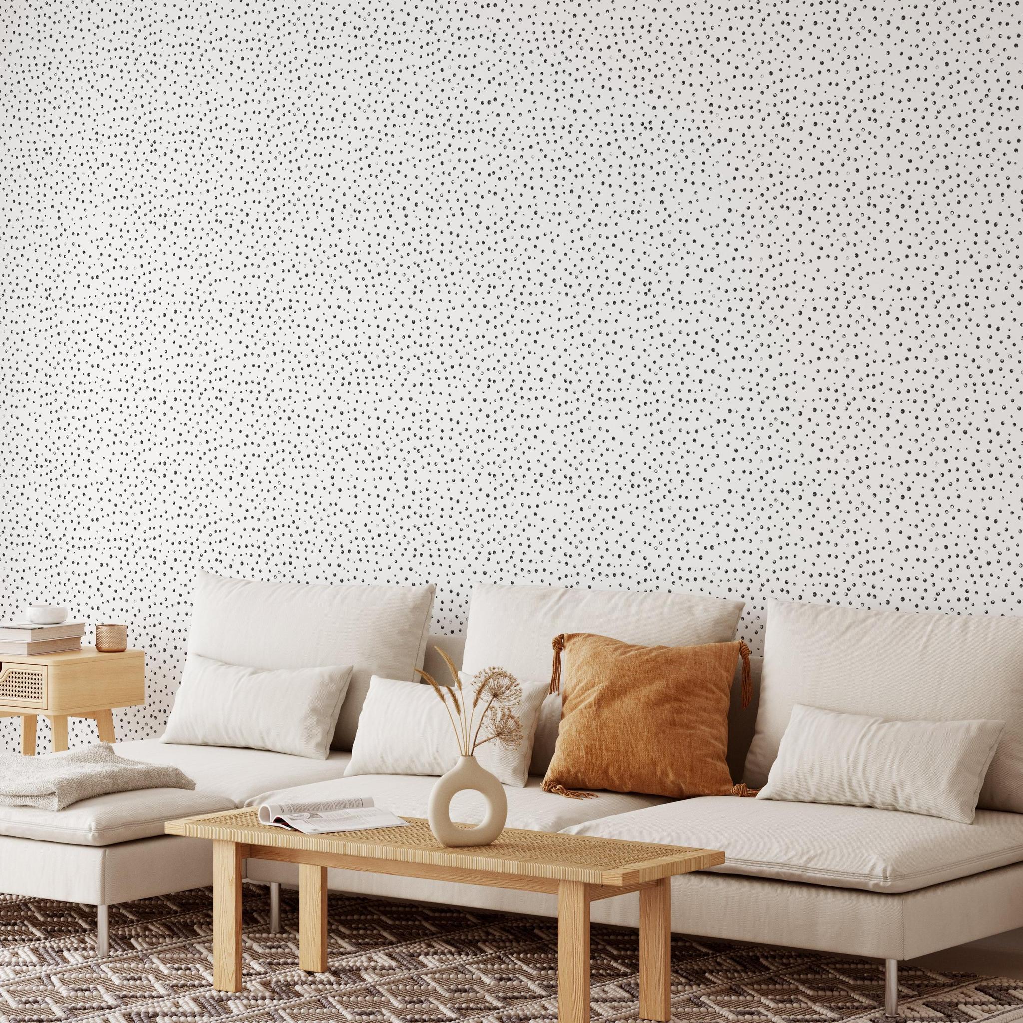 Stylish The MB Line period wallpaper in a modern living room with chic neutral decor.