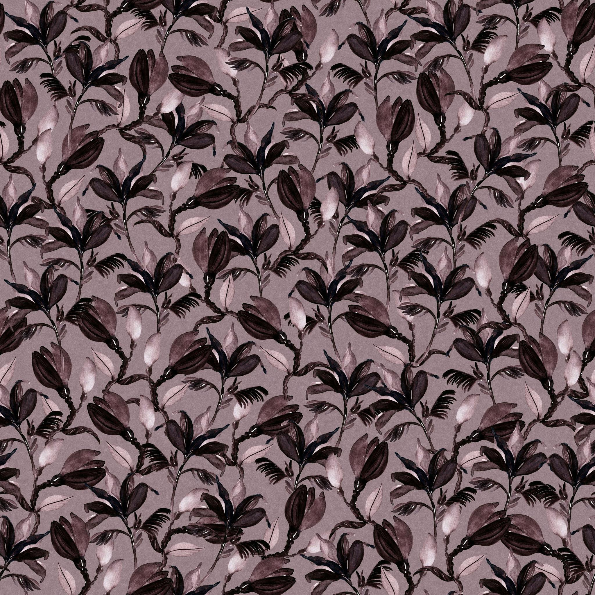 Wall Blush's Lovett Wallpaper, elegant floral pattern for a stylish modern living room interior, focus on wallpaper design.